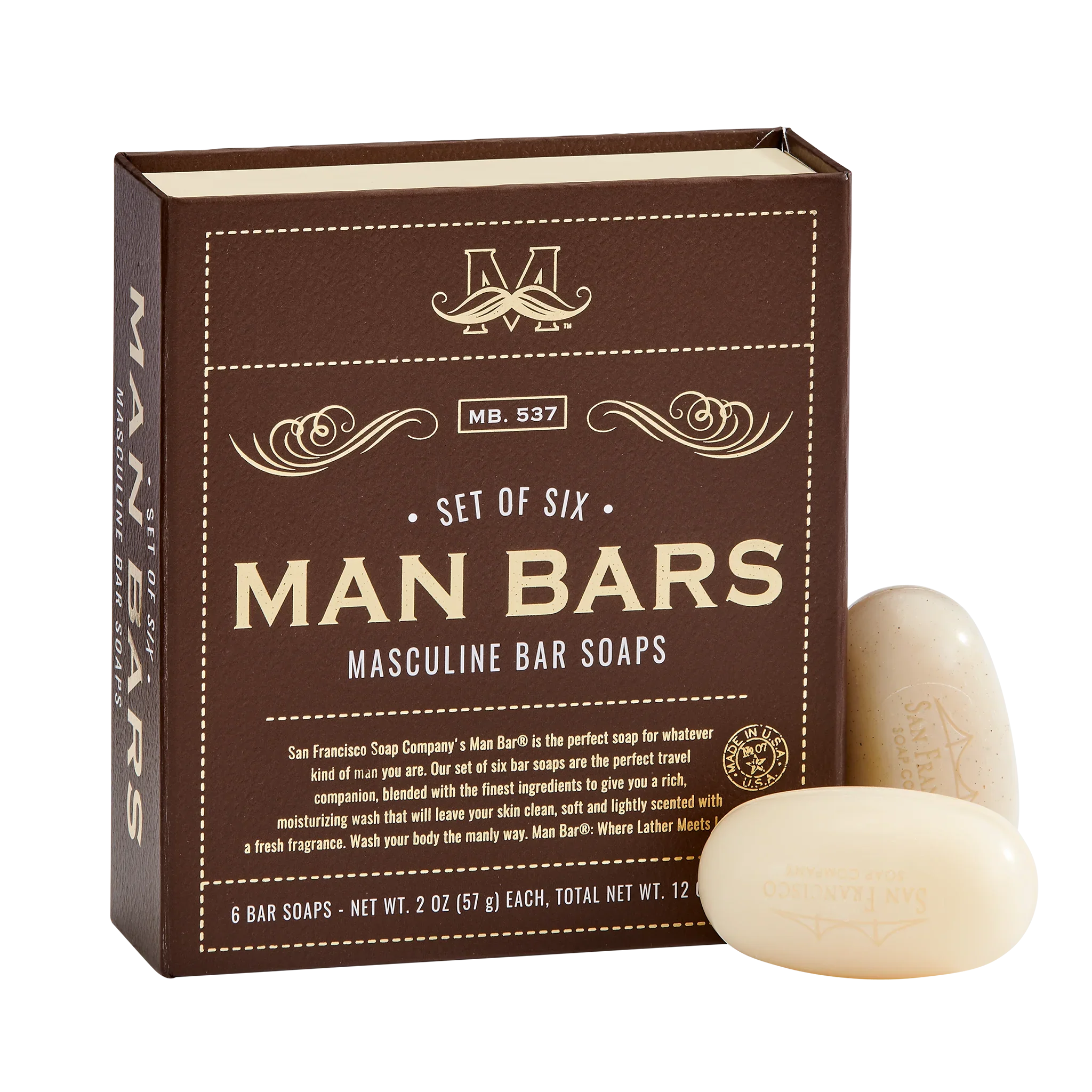 Man Bar Set of Six Masculine Bar Soaps