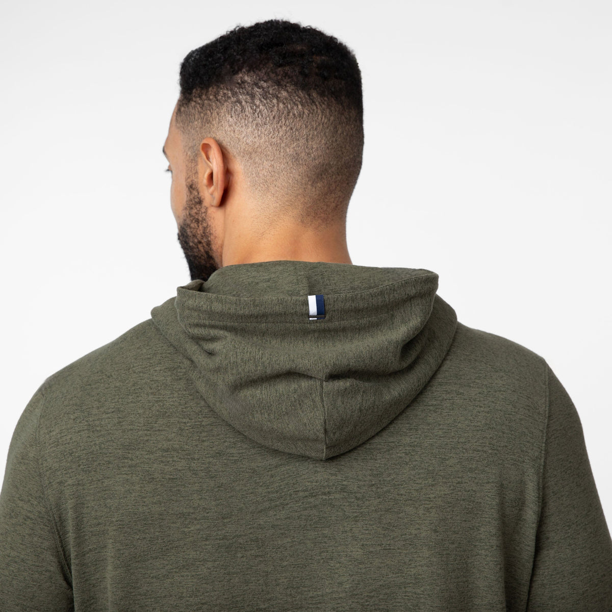 Rhoback | Hesi Performance Hoodie | Heather Dark Olive/Moss Green