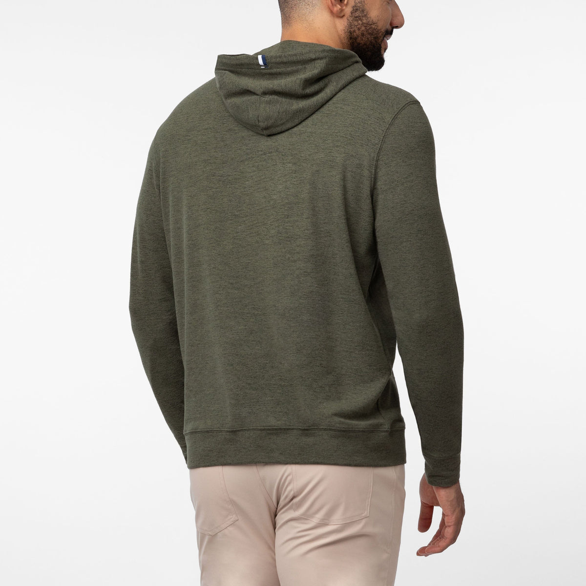 Rhoback | Hesi Performance Hoodie | Heather Dark Olive/Moss Green