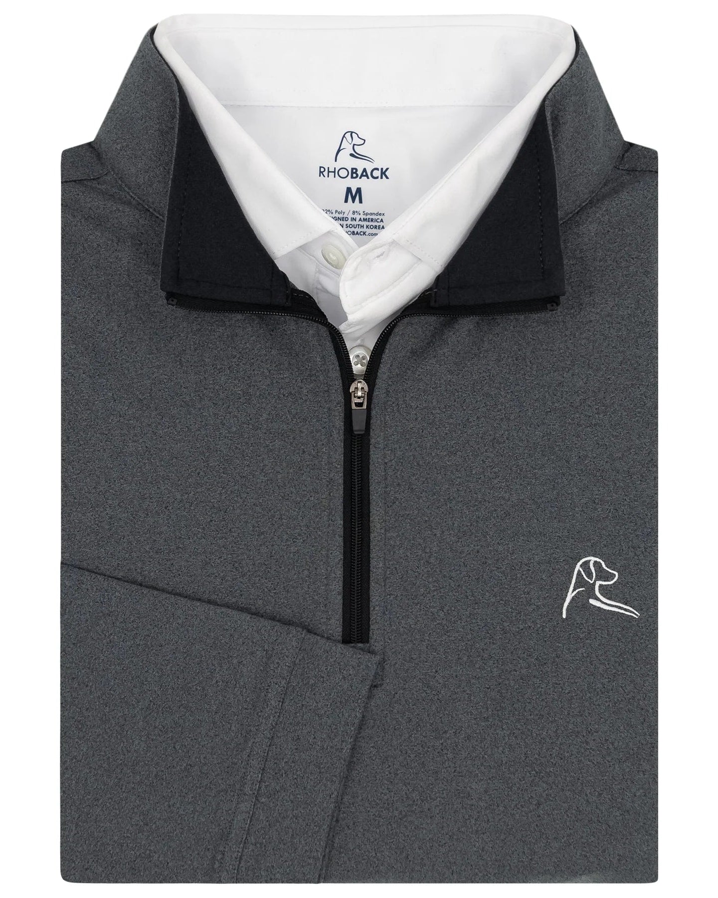 RHOBACK | Heather Performance Quarter Zip | Gray