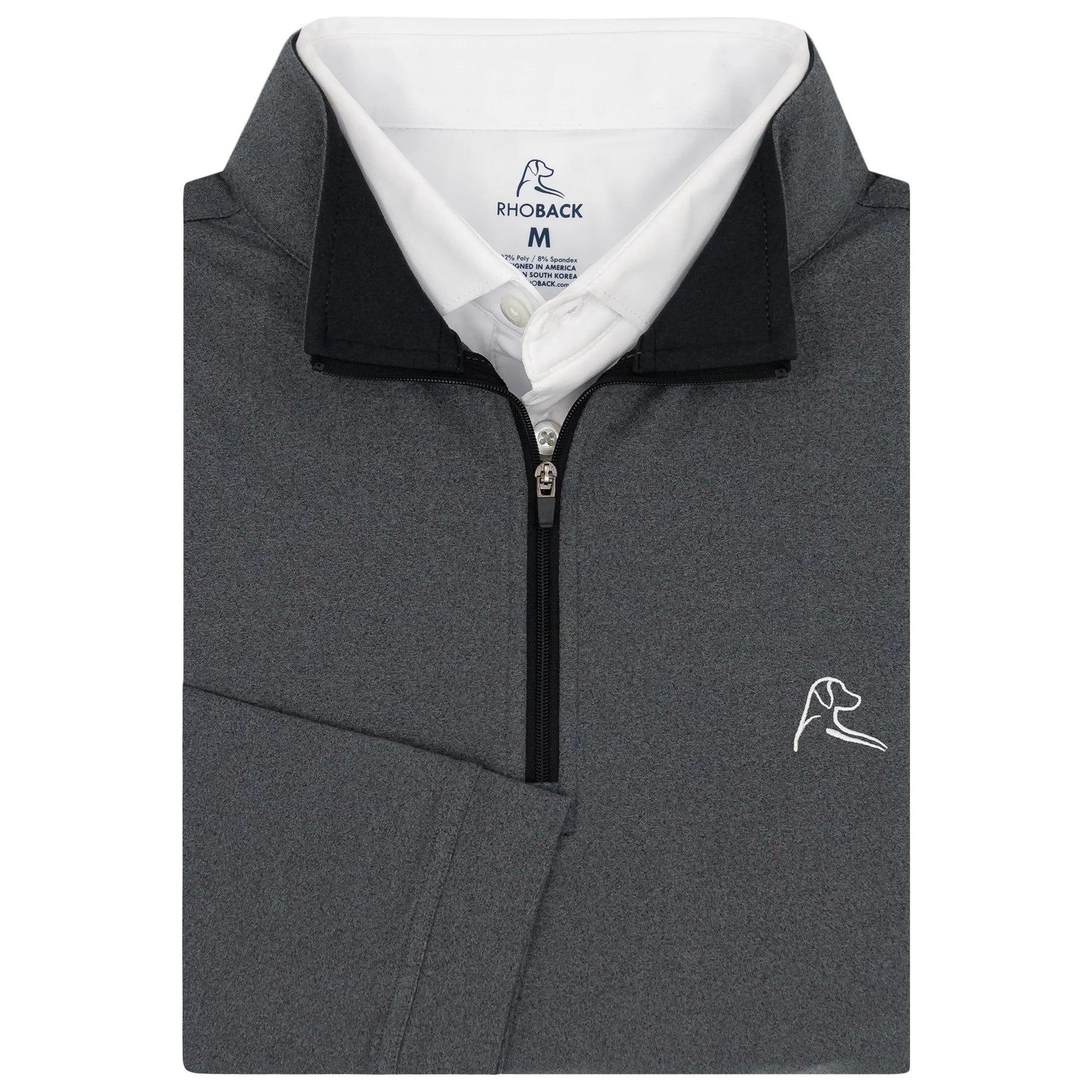 RHOBACK | Heather Performance Quarter Zip | Gray