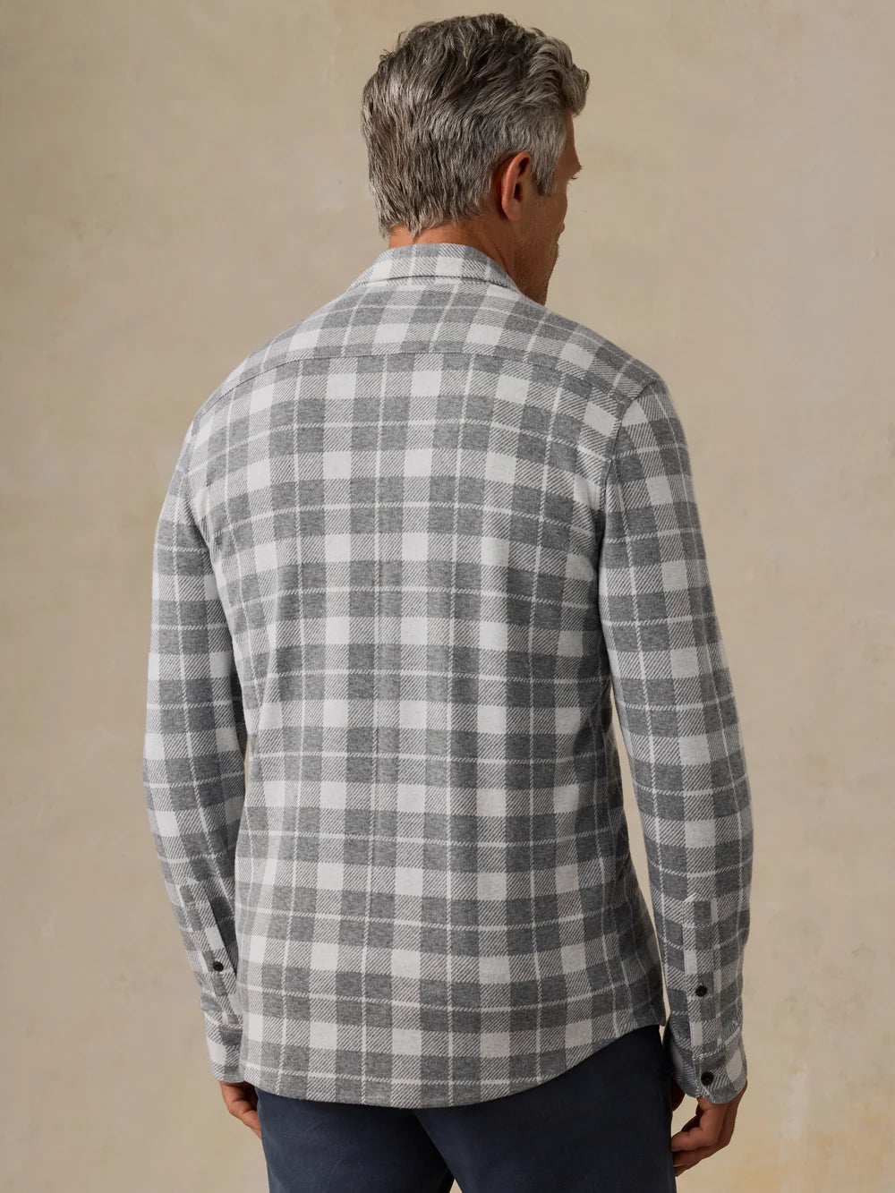 Faherty | Legend Sweater Shirt | Stone Hollow Plaid Gray