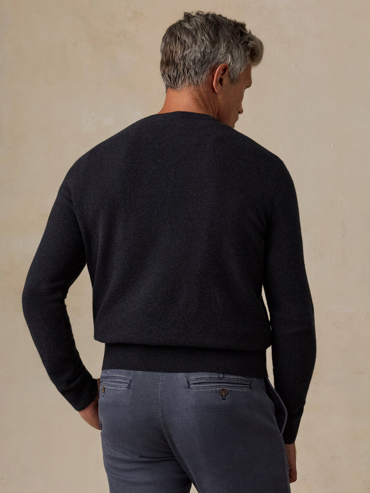 Faherty | Jackson Crew Sweater | Wolf Black Heather