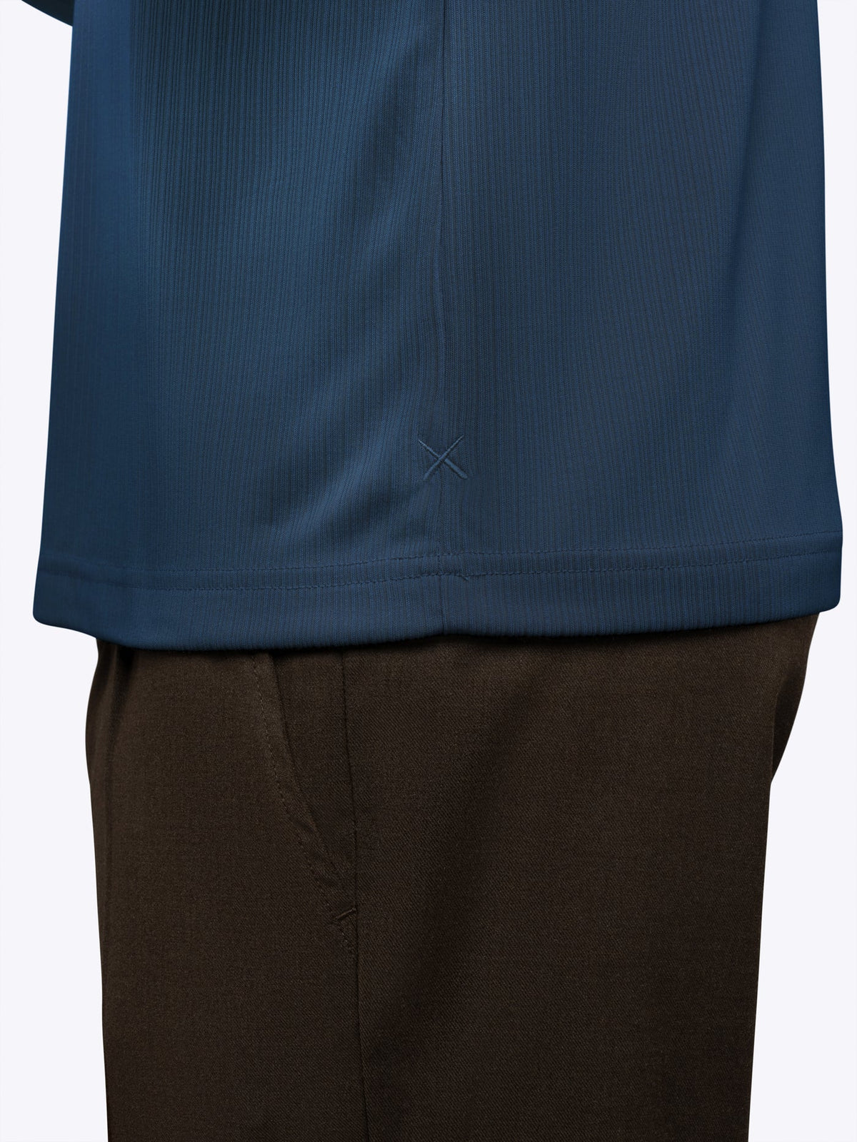 Cuts | SoHo Ribbed Long Sleeve Polo | Pacific Blue