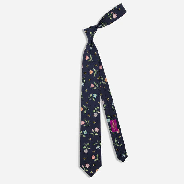 Royal Threads Floral Navy Tie