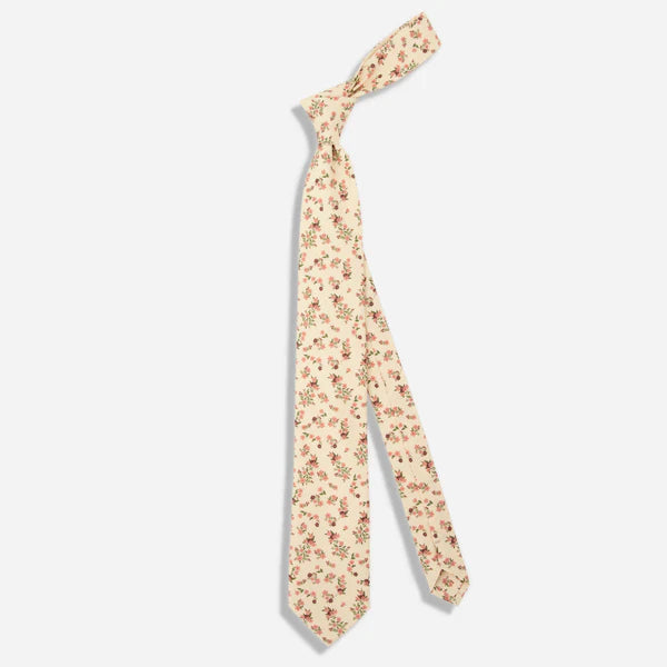 Floral Toss Champagne Tie