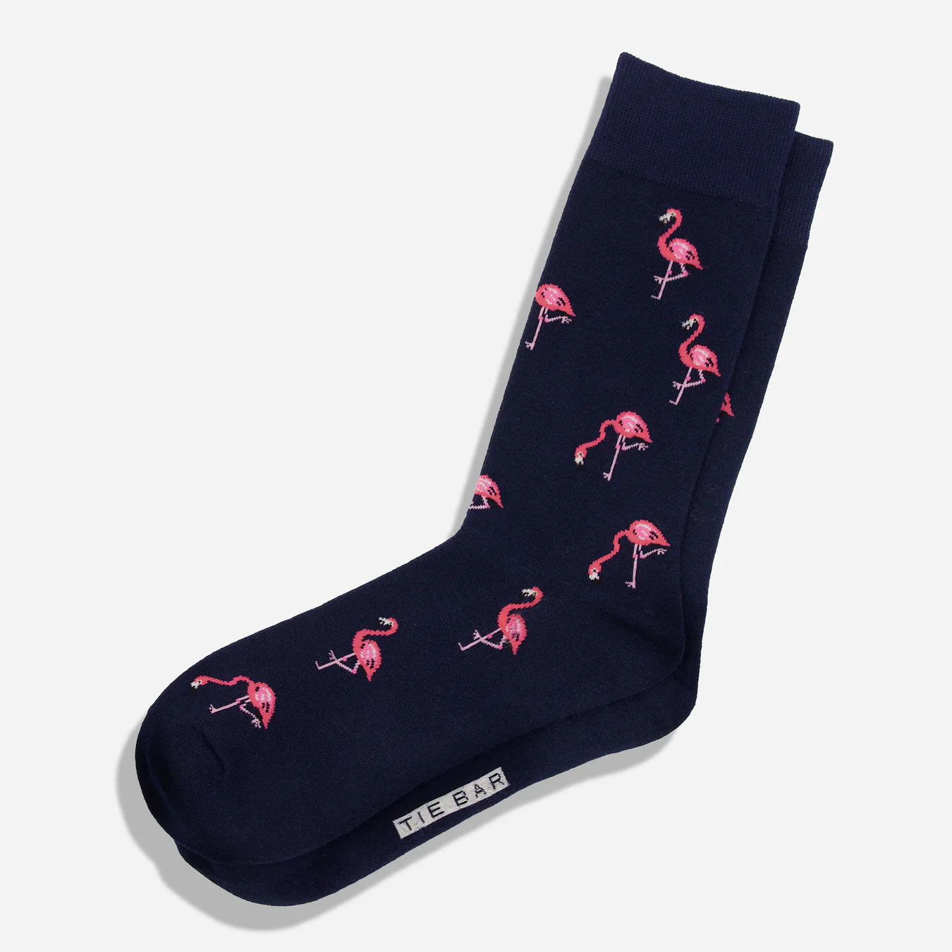 Tie Bar | Flamingo Flock Navy Dress Socks | Navy
