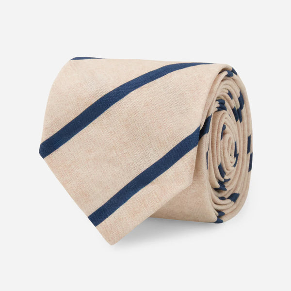 Lakeshore Trad Stripe Champagne Tie (Skinny)