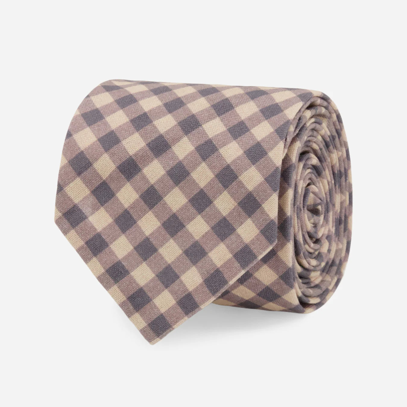 Lakeshore Classic Gingham Champagne Tie (Skinny)