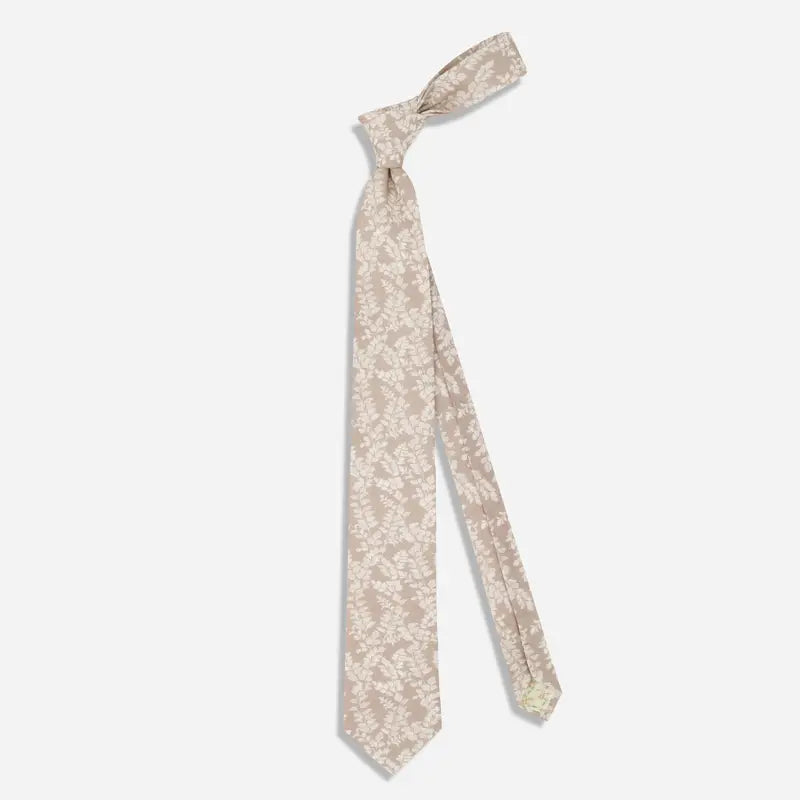 Tie Bar | Laura Ashley X The Tie Bar Waxham Leaves Driftwood Tie | Brown