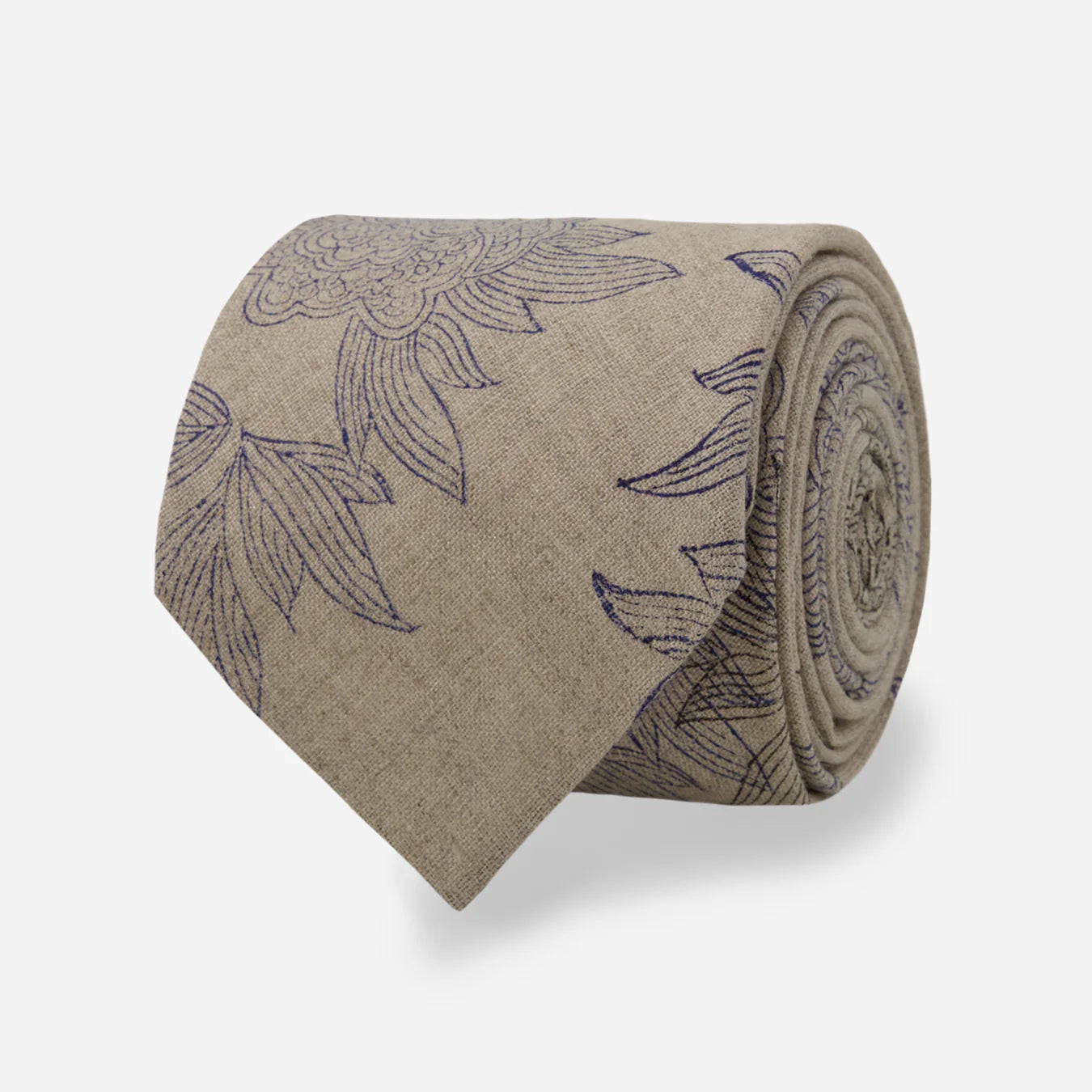 Tie Bar | Lotus Sketch Oat Tie | Beige