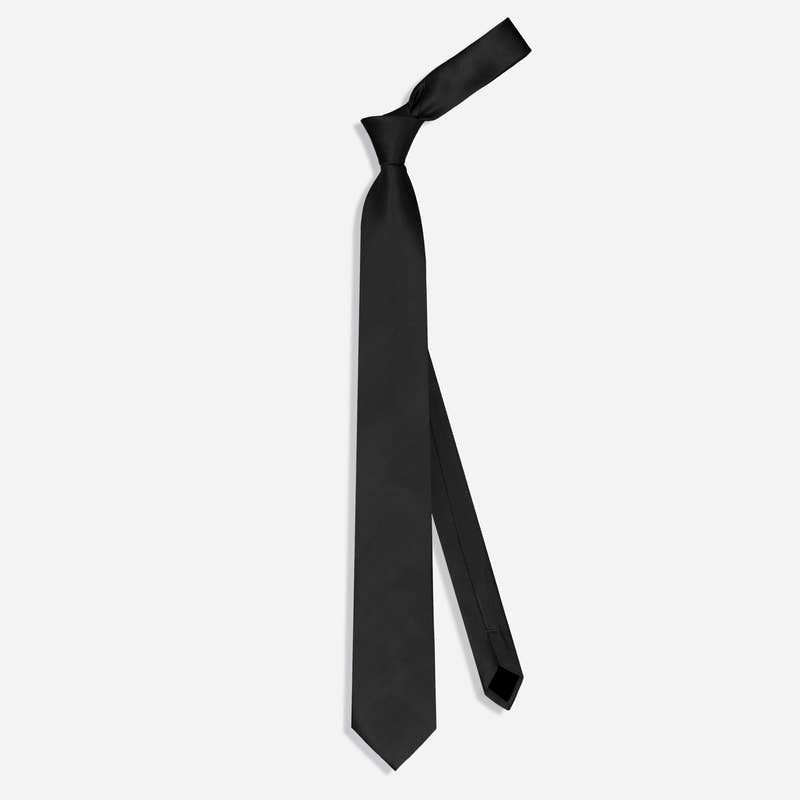 Tie Bar | Grosgrain Solid Black Tie | Black