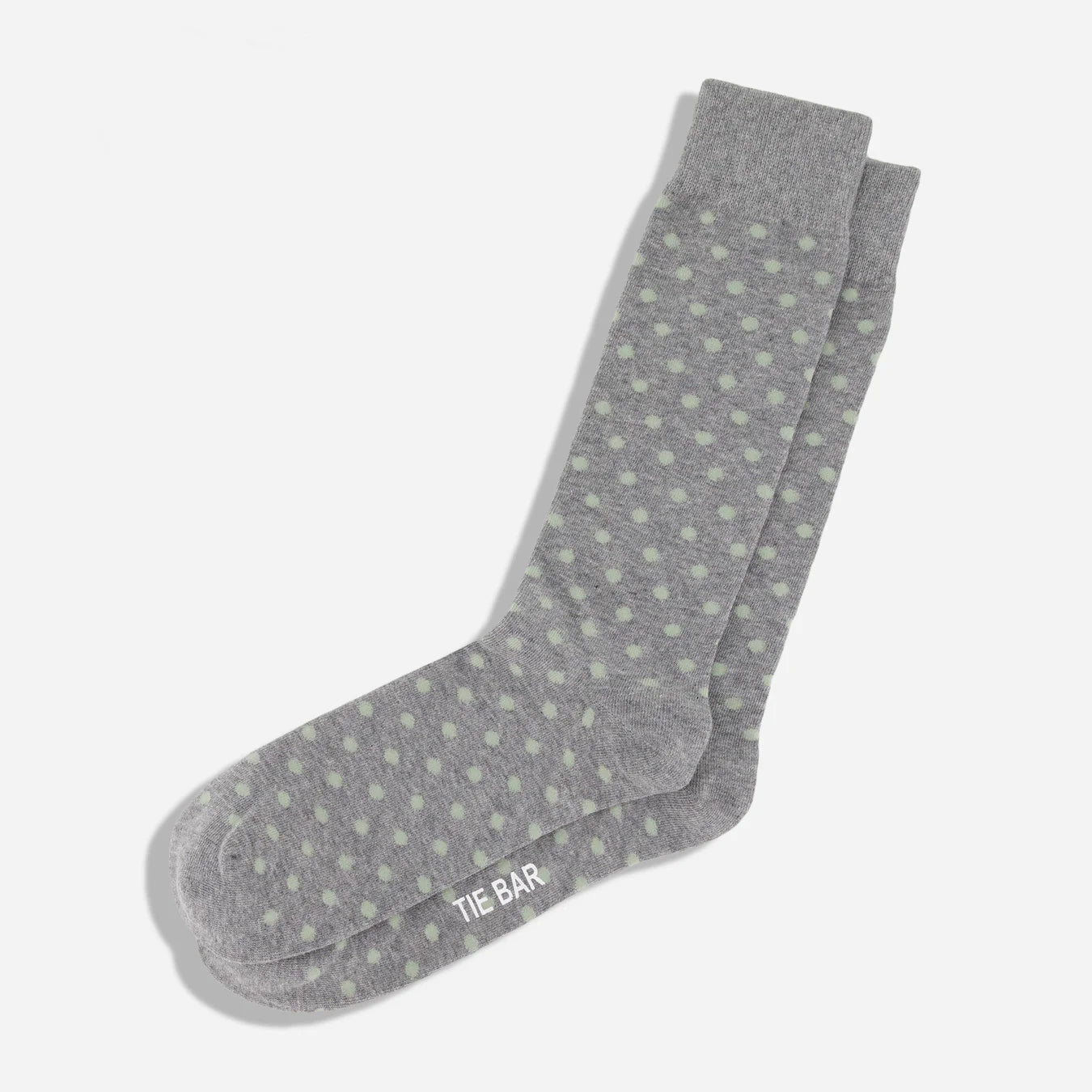 Tie Bar | Circuit Dots Sage Green Dress Socks | Gray
