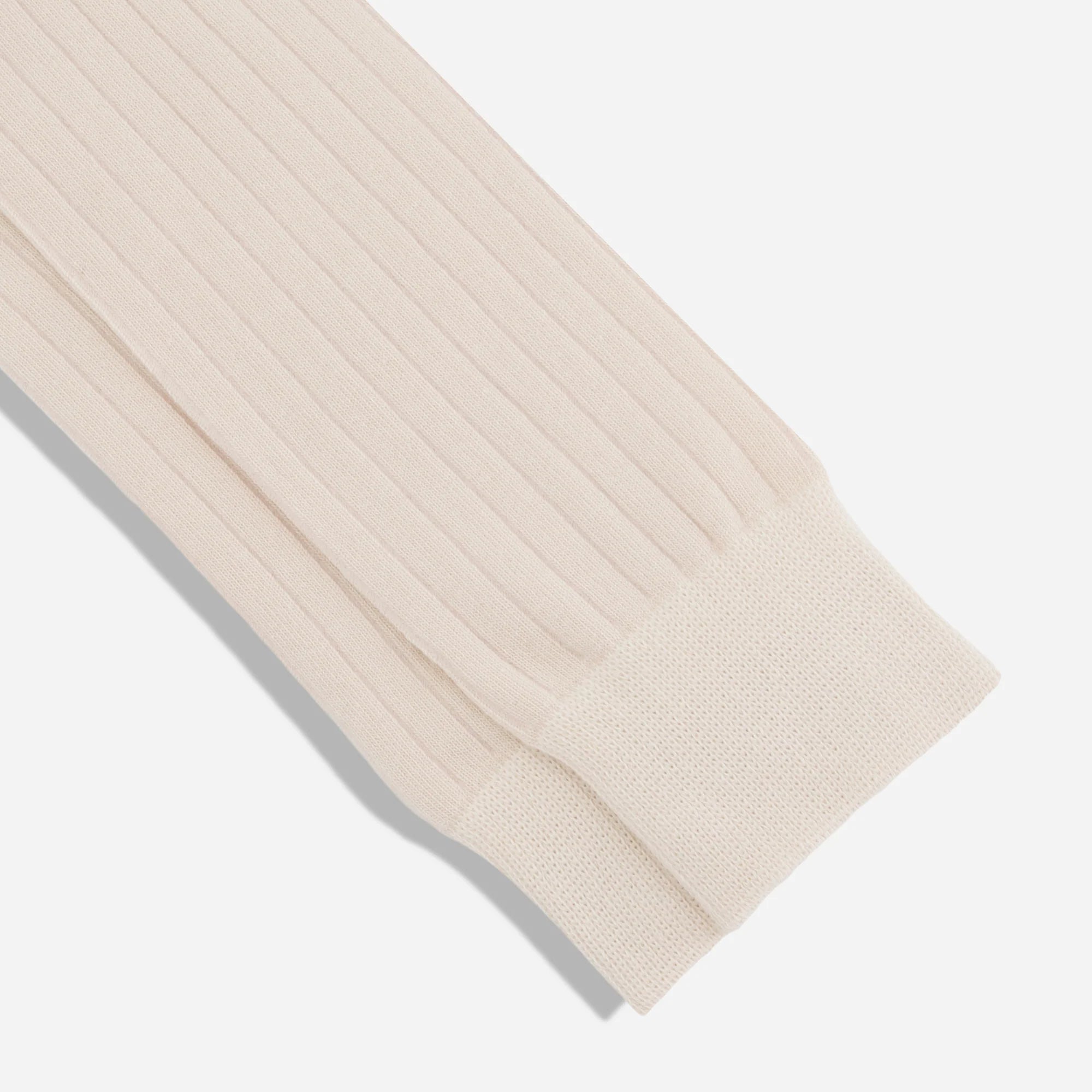 Tie Bar | Wide Ribbed Cream Dress Socks | Beige