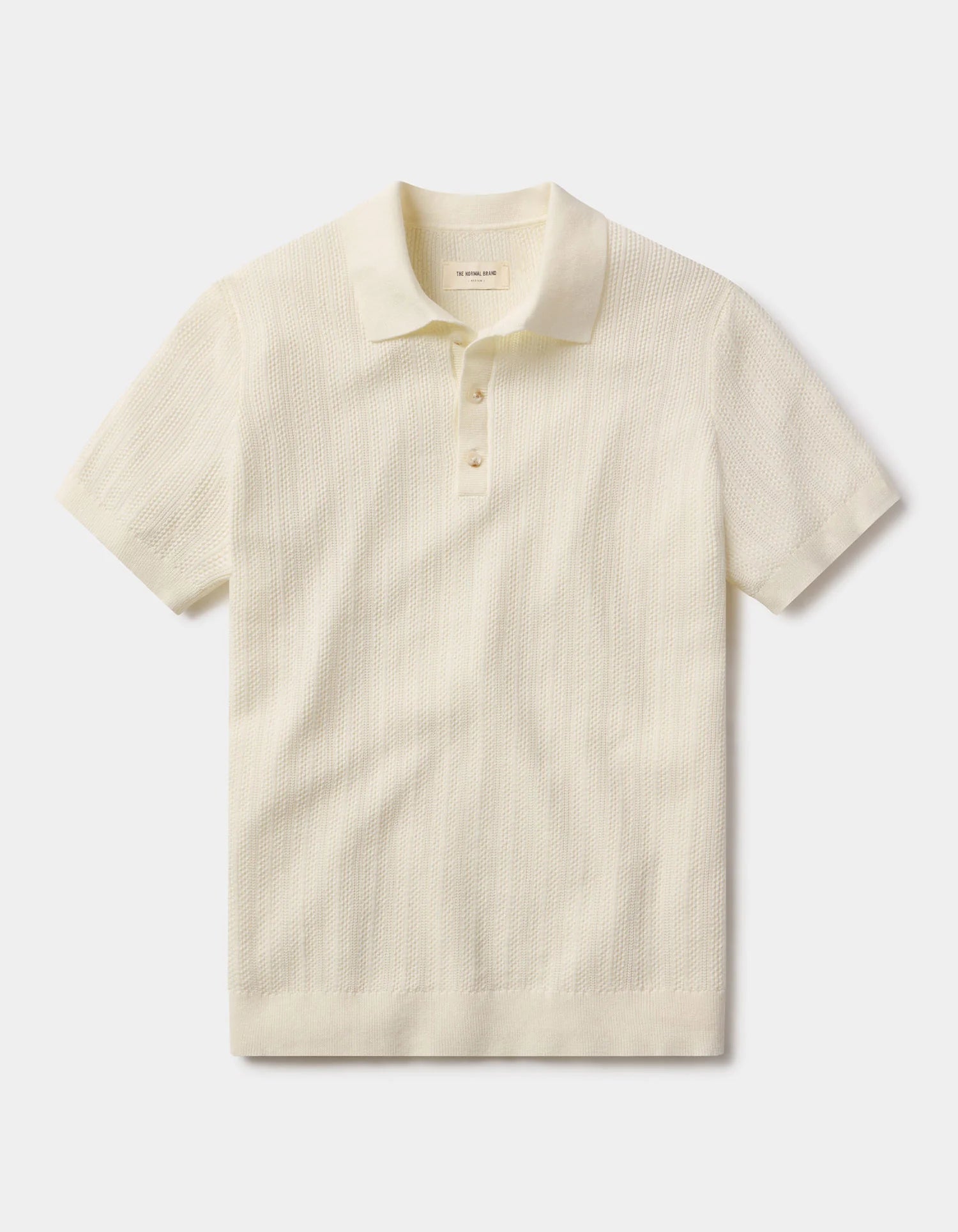 The Normal Brand | Robles Textured Knit Polo | White