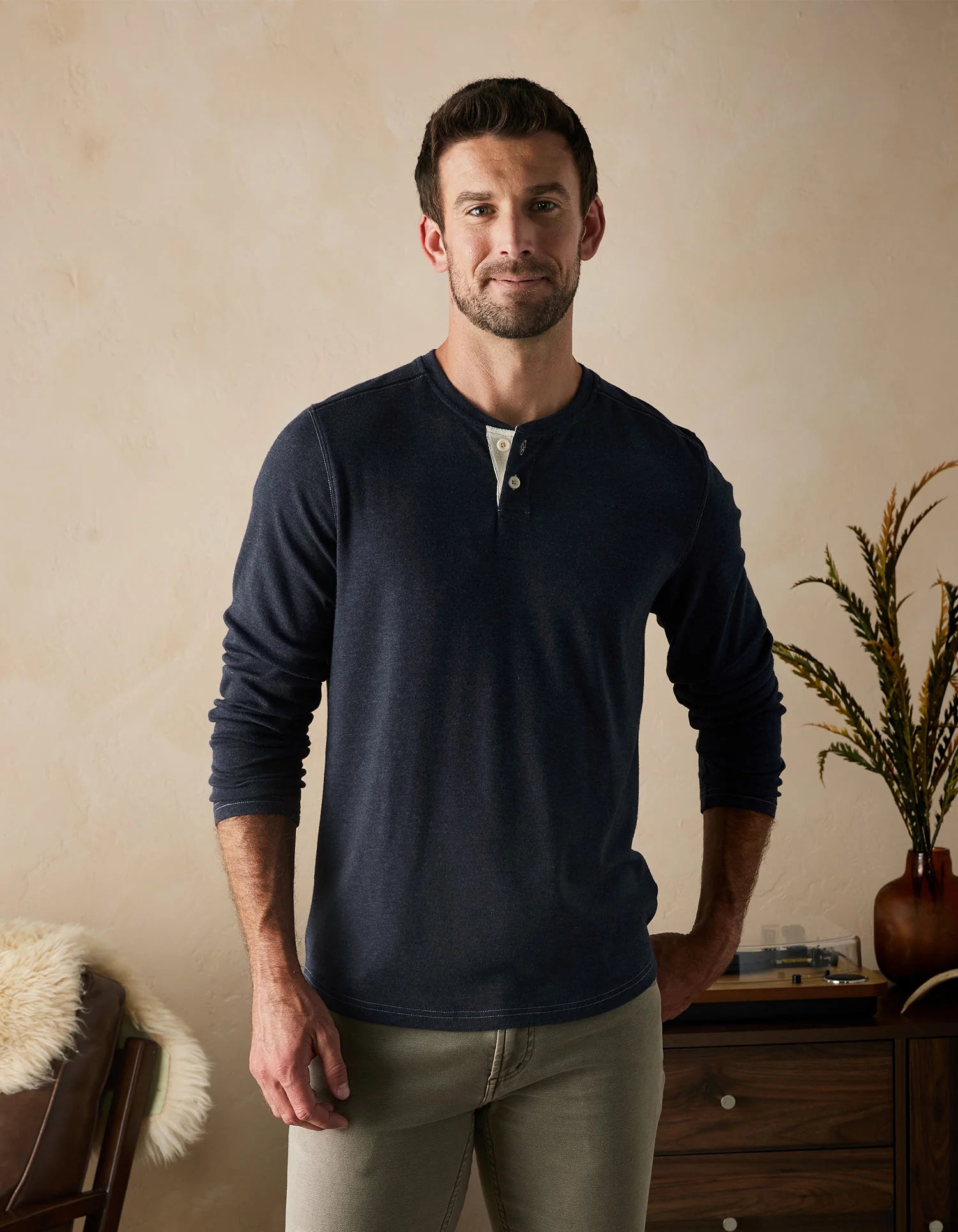 Puremeso Two Button Henley