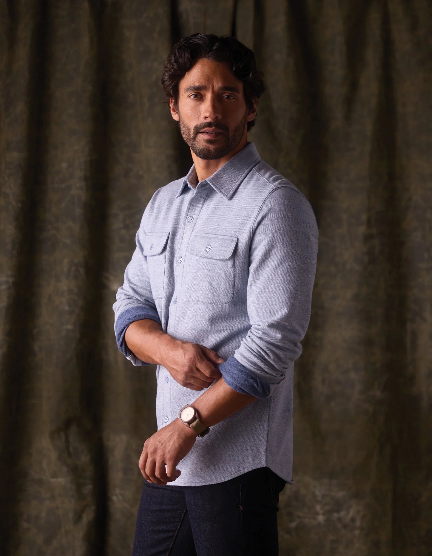 The Normal Brand | Textured Knit Shirt | Vintage Blue
