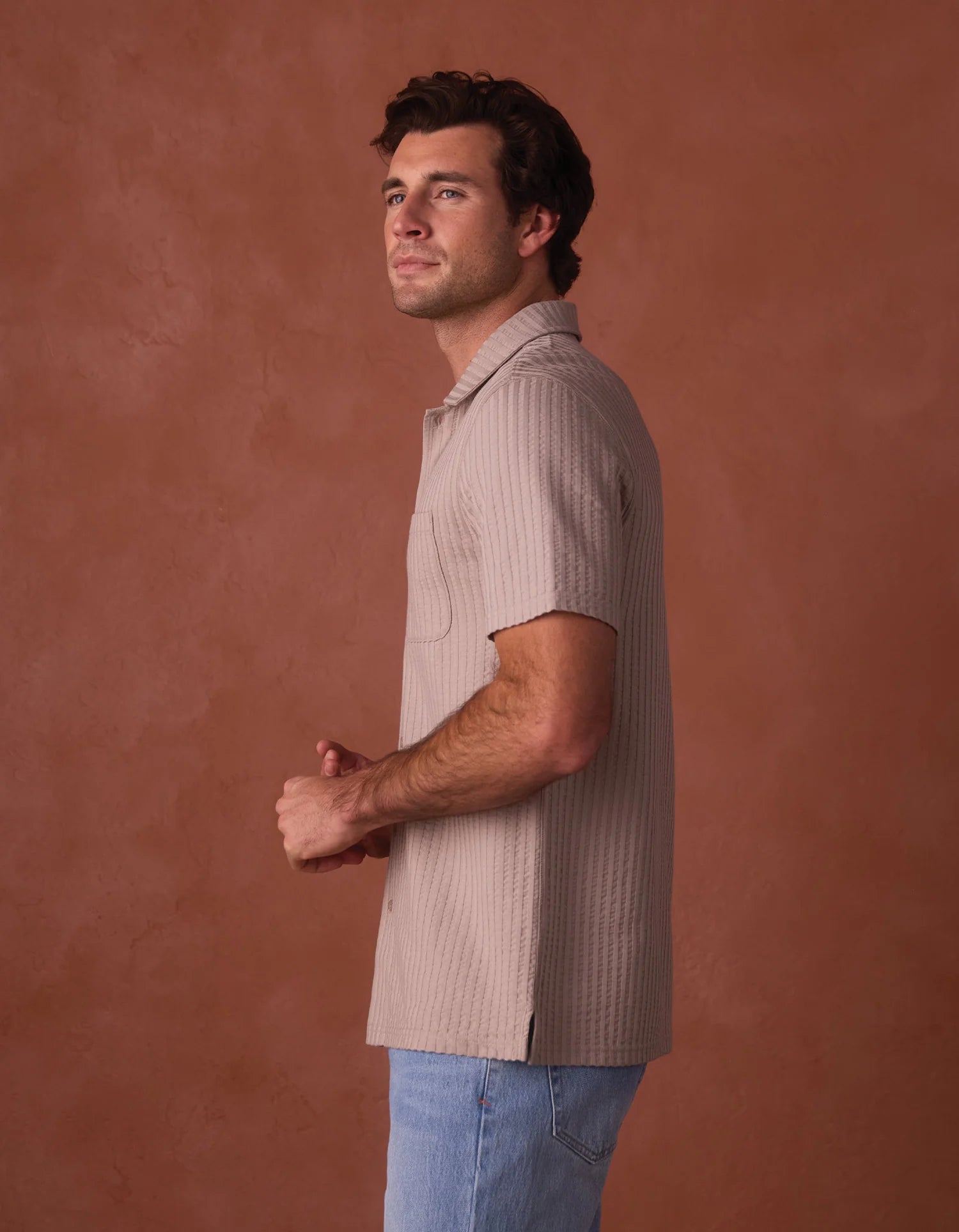 The Normal Brand | Knit Getaway Button Up | Brown