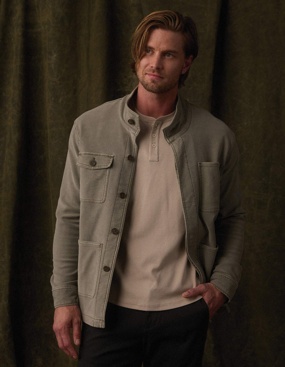The Normal Brand | Comfort Terry Chore Coat | Moss Green