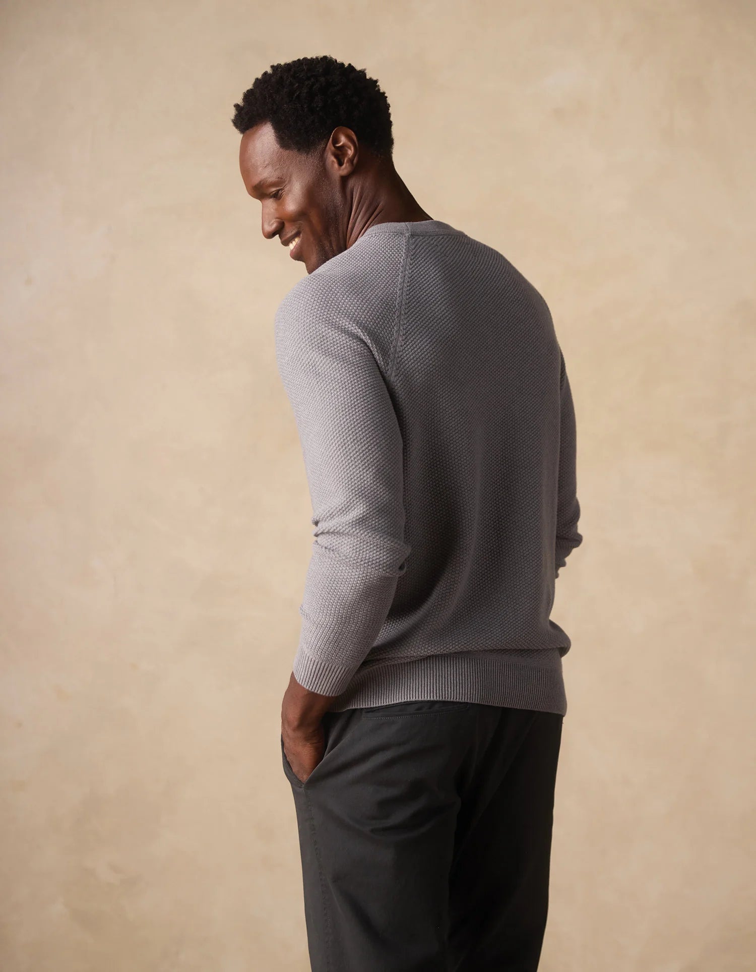 COOLMAX® Textured Crewneck Sweater