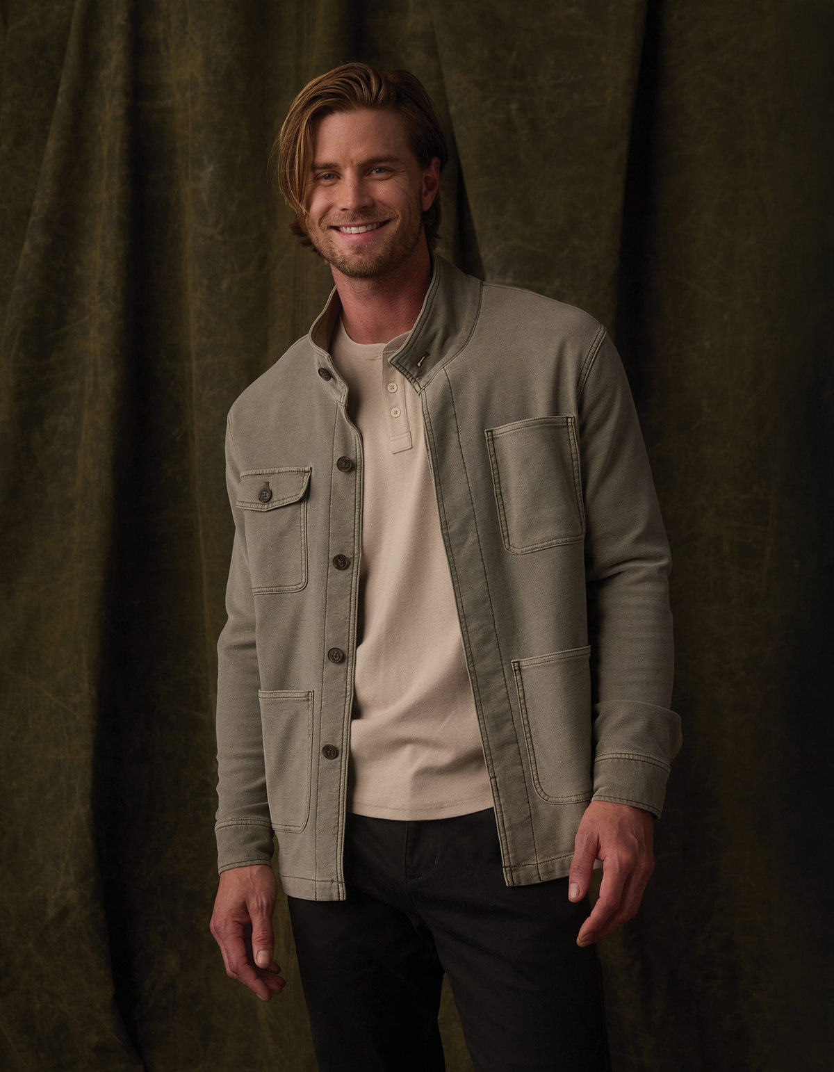 The Normal Brand | Comfort Terry Chore Coat | Moss Green