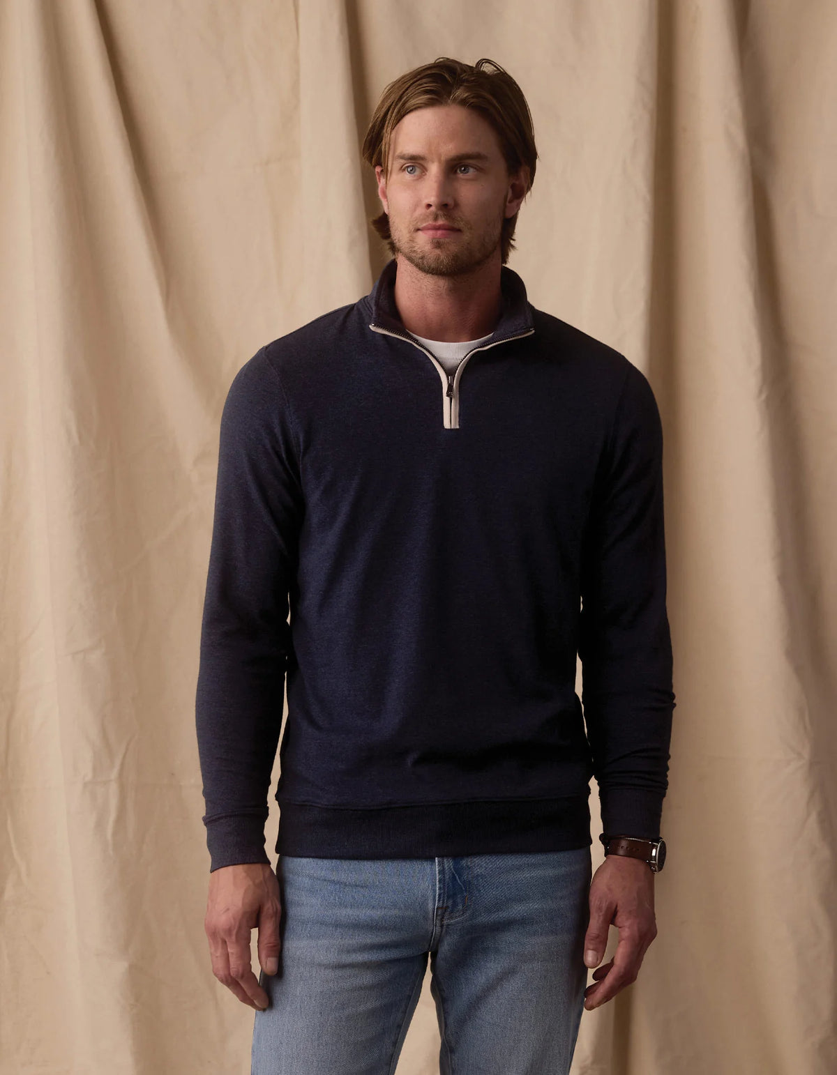 The Normal Brand | Puremeso Weekend Quarter Zip | Normal Navy | Trunk Show Exclusive