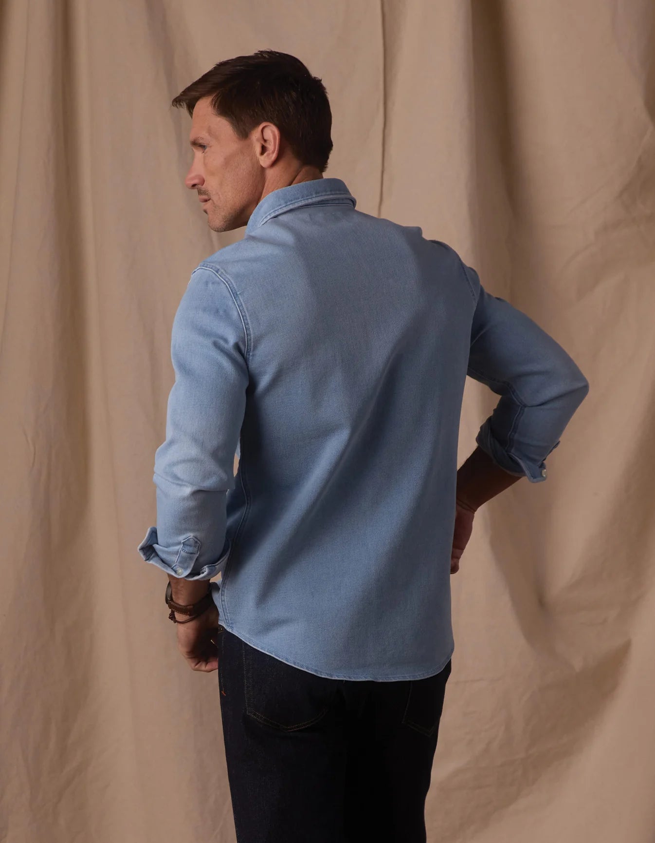 The Normal Brand | Comfort Terry Jean Shirt Jacket | Light Wash Blue