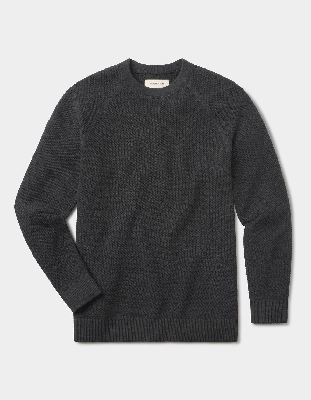 The Normal Brand | COOLMAX® Textured Crewneck Sweater | Charcoal Black