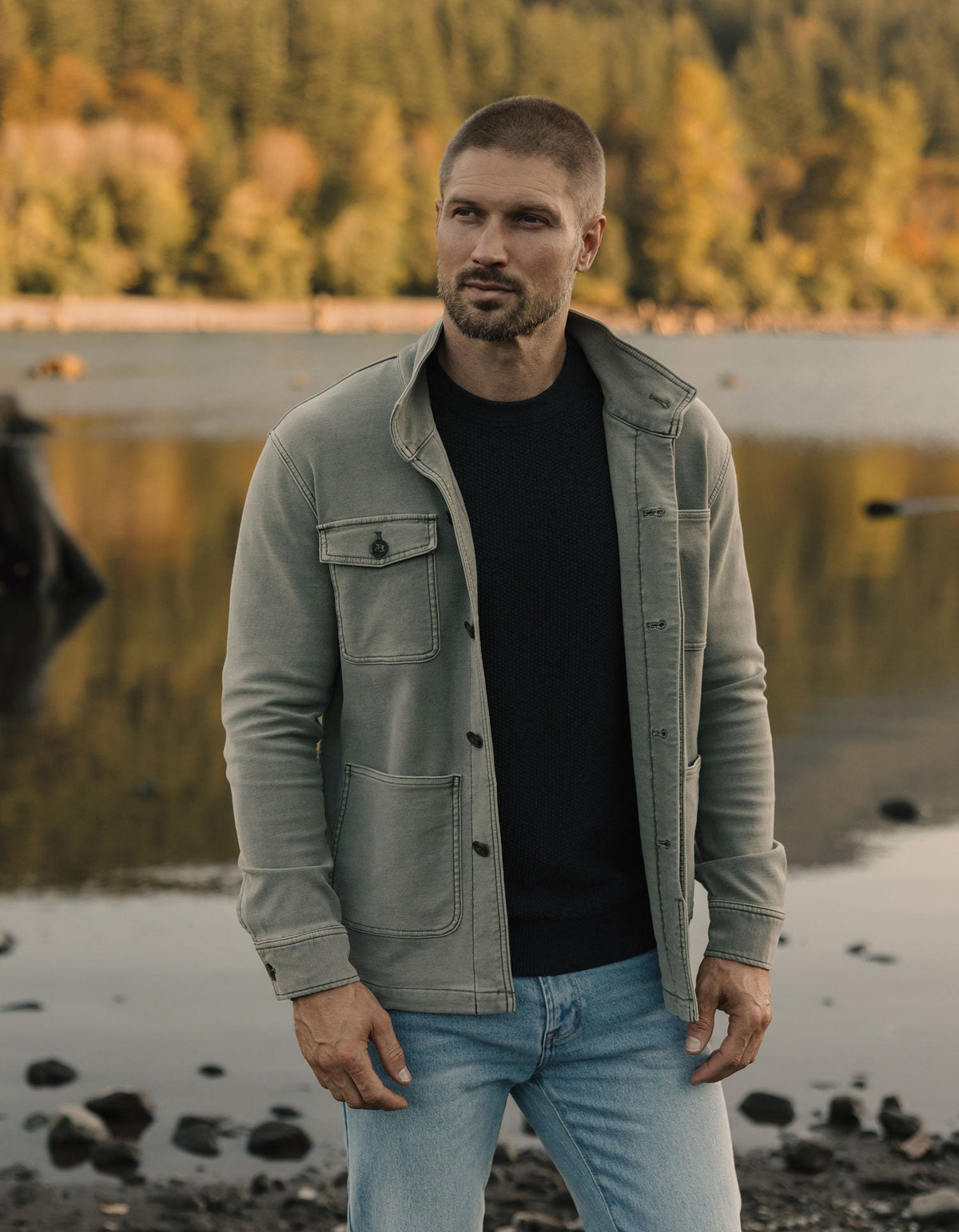 The Normal Brand | Comfort Terry Chore Coat | Moss Green