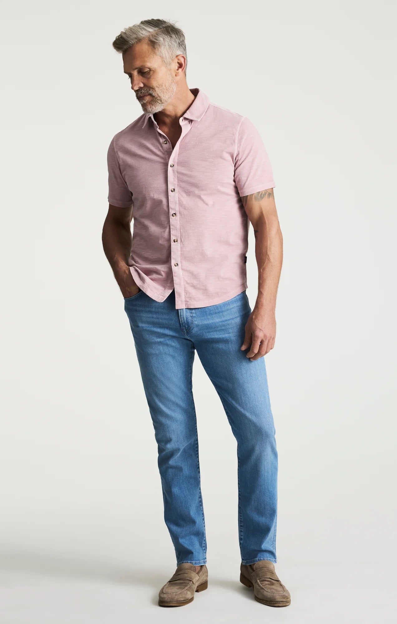 34 Heritage | Courage Straight Leg Jean Light Brushed Urban | Blue