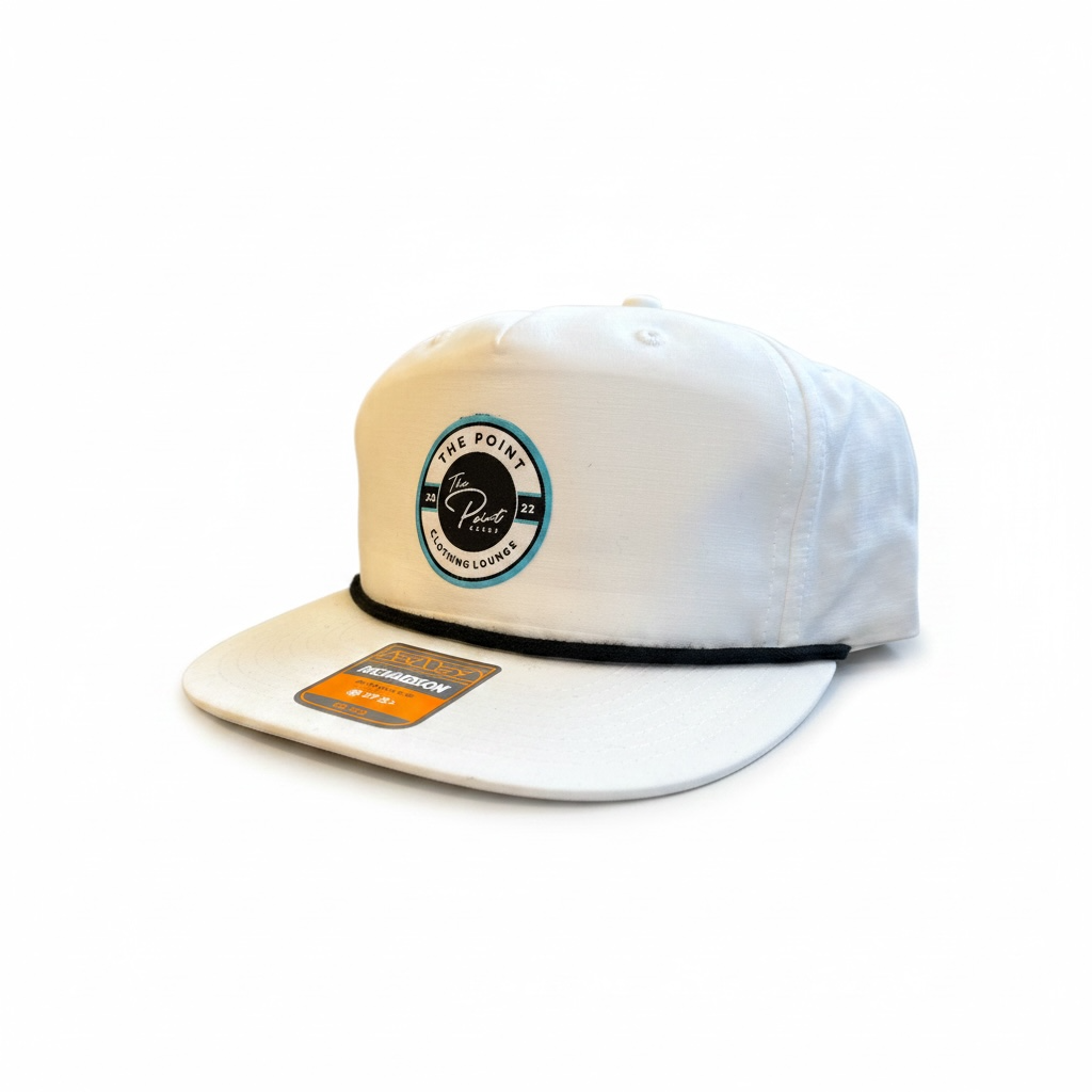 The Point | Spring Snapback Rope Hat | Blue Patch | White