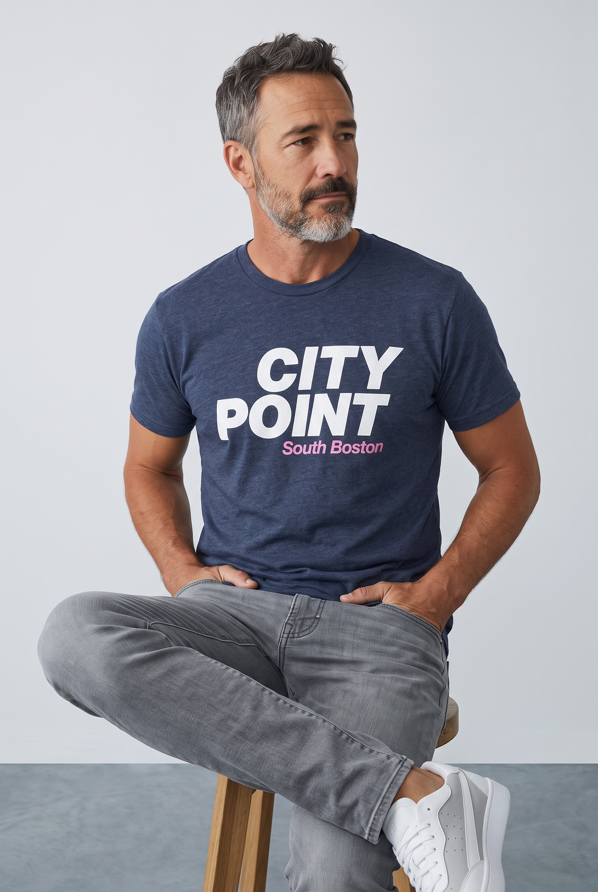 The Point | City Point Tee | Heather Navy