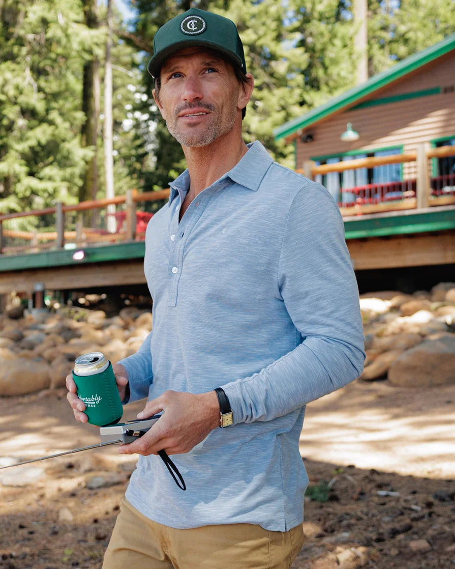 Criquet | BRRR Long Sleeve Range Polo | Bluestone Blue