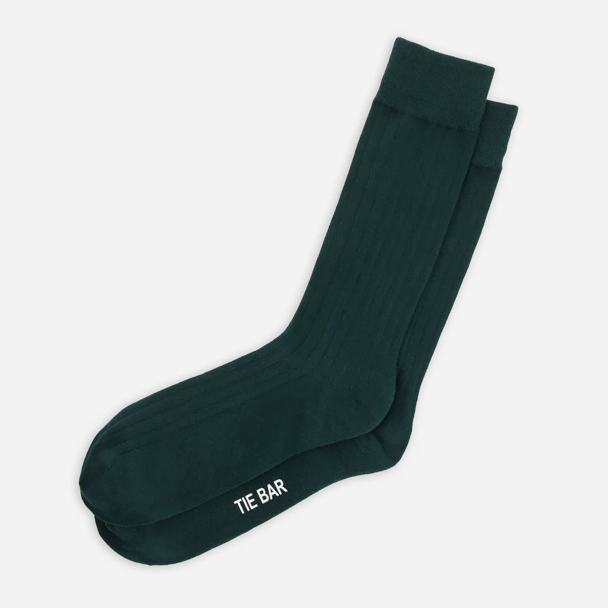 Wide Ribbed Hunter Green Dress Socks