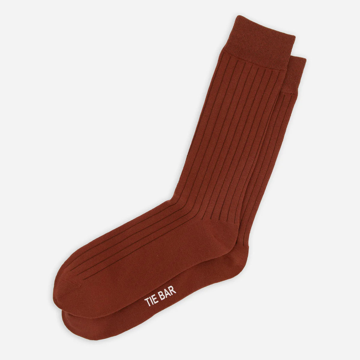 Wide Ribbed Copper Dress Socks