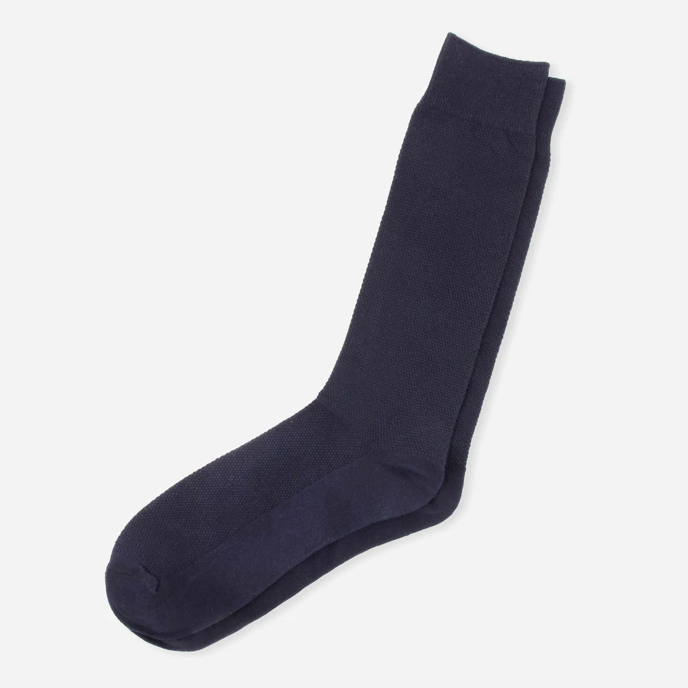 Solid Pique Navy Dress Socks