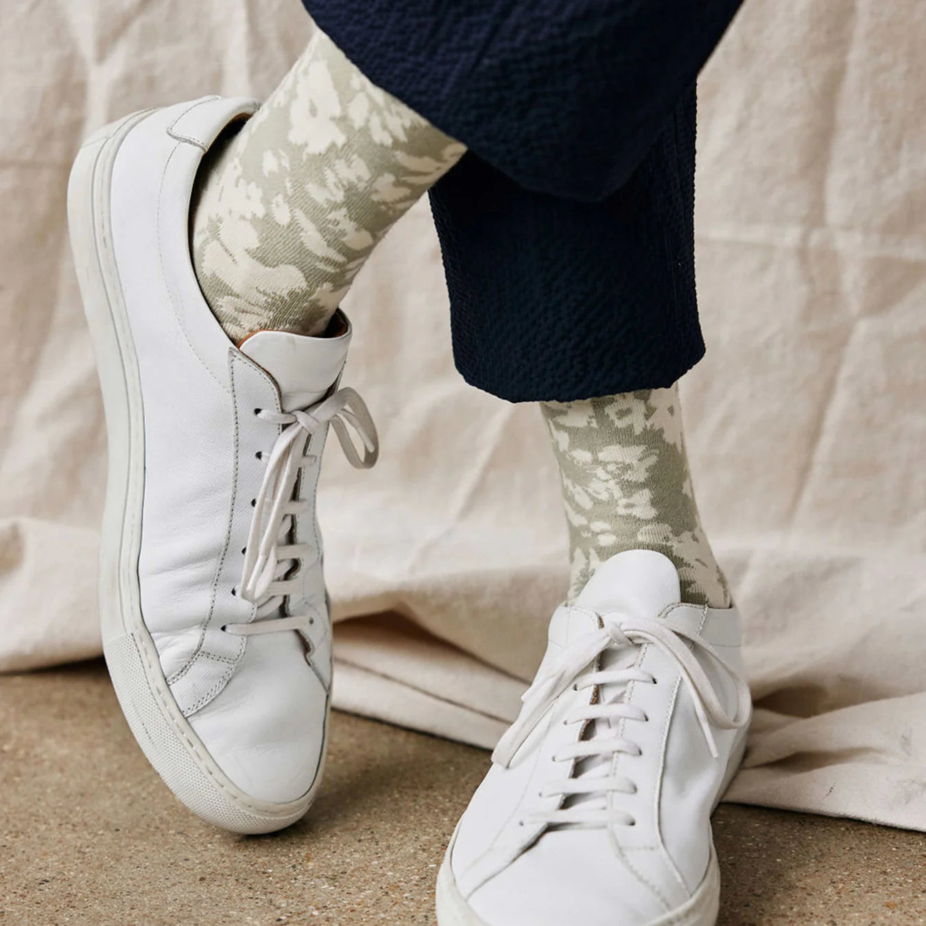 Tie Bar | Incognito Floral Sage Dress Socks | Green