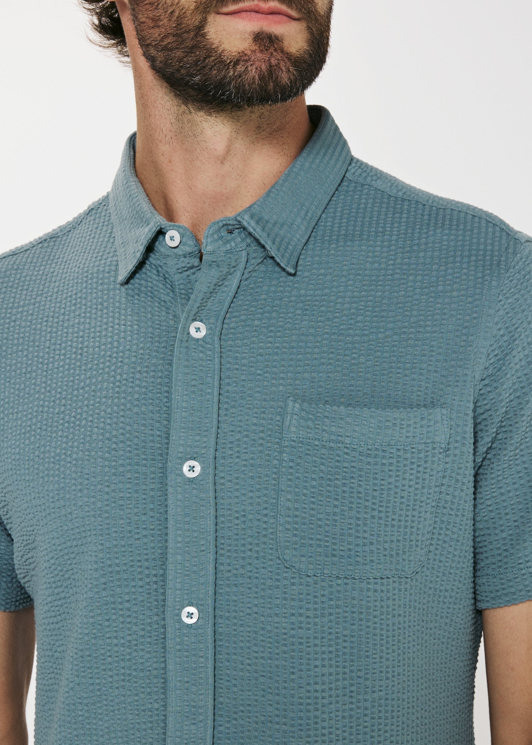 7Diamonds |  Bennet Seersucker Stretch Short Sleeve Shirt | Green