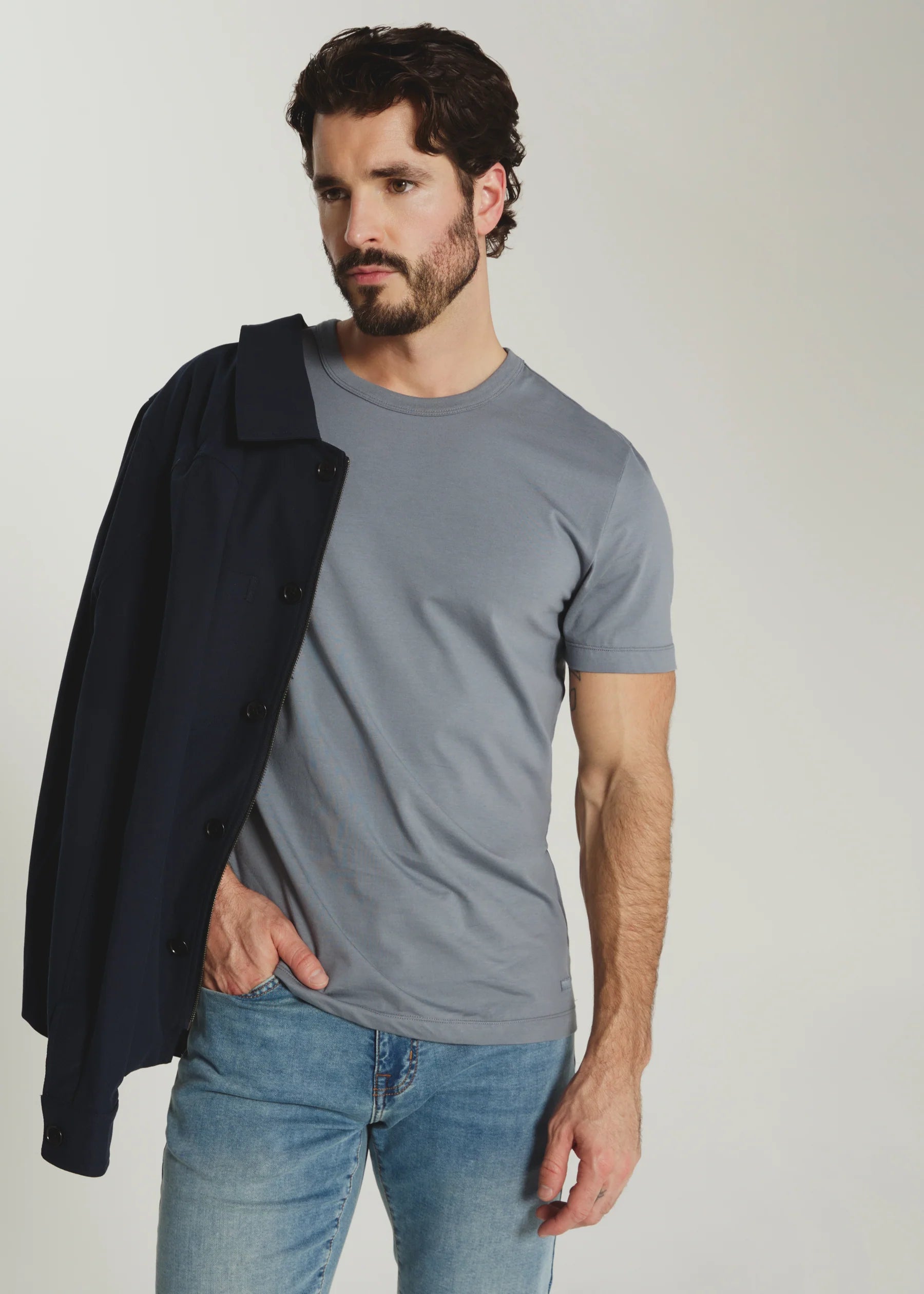 7Diamonds | Modal Crew Neck Tee Storm | Blue