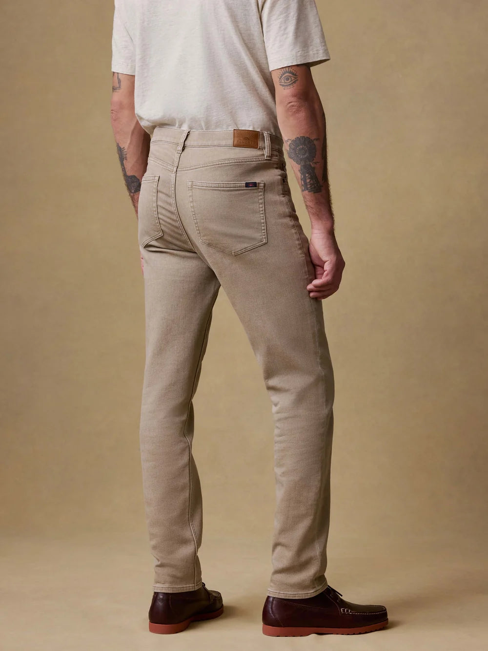 Faherty | Stretch Terry 5-Pocket | Desert Khaki Beige