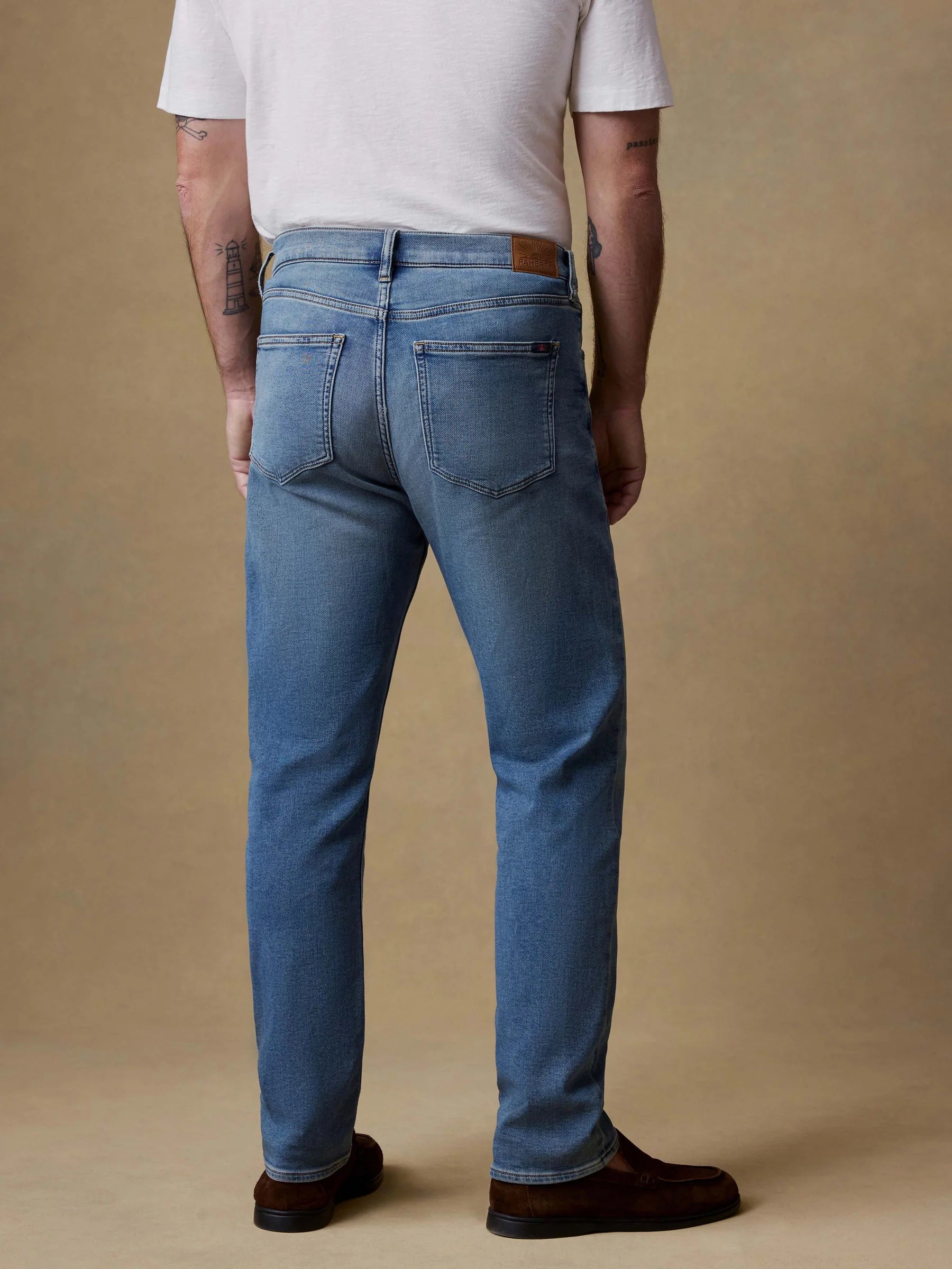 Faherty | Stretch Terry 5-Pocket | Indigo Ocean Wash | Slim Fit