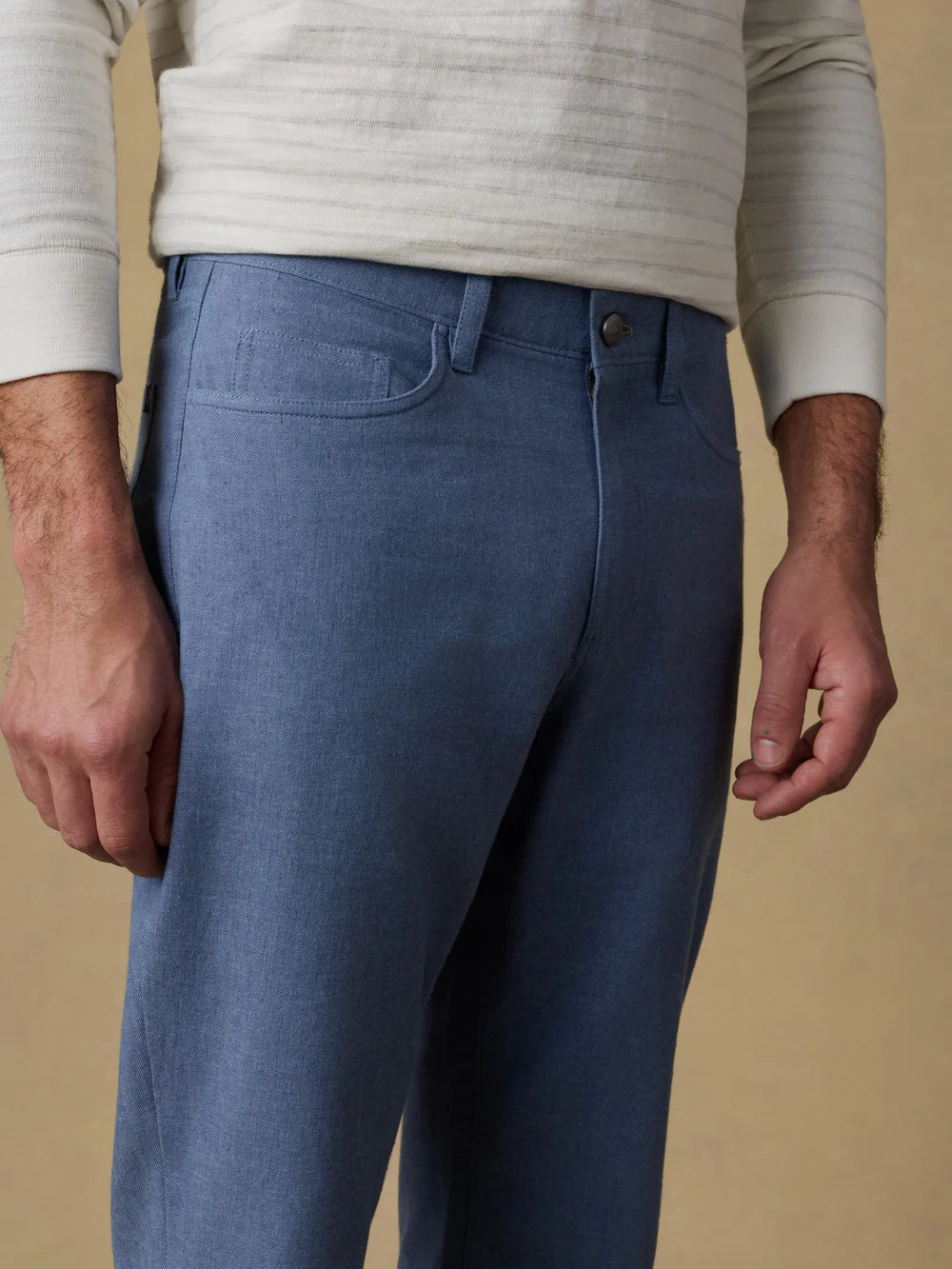 Faherty | Movement™ Linen 5-Pocket Pant | Blue