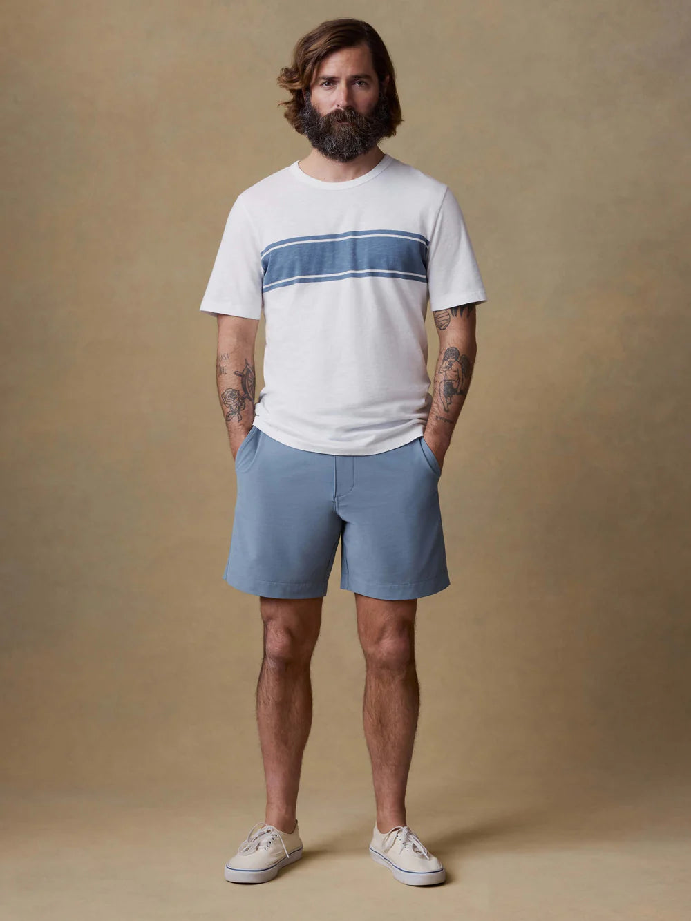 Faherty | All Day Short 7" Deep Marine | Blue