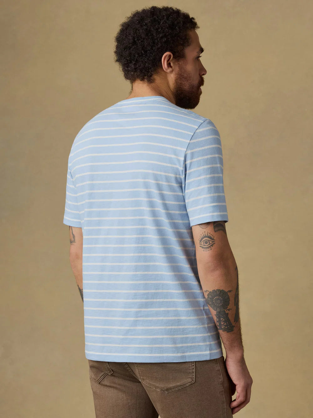 Faherty | Sunwashed Regenerative Tee | Blue Stripe