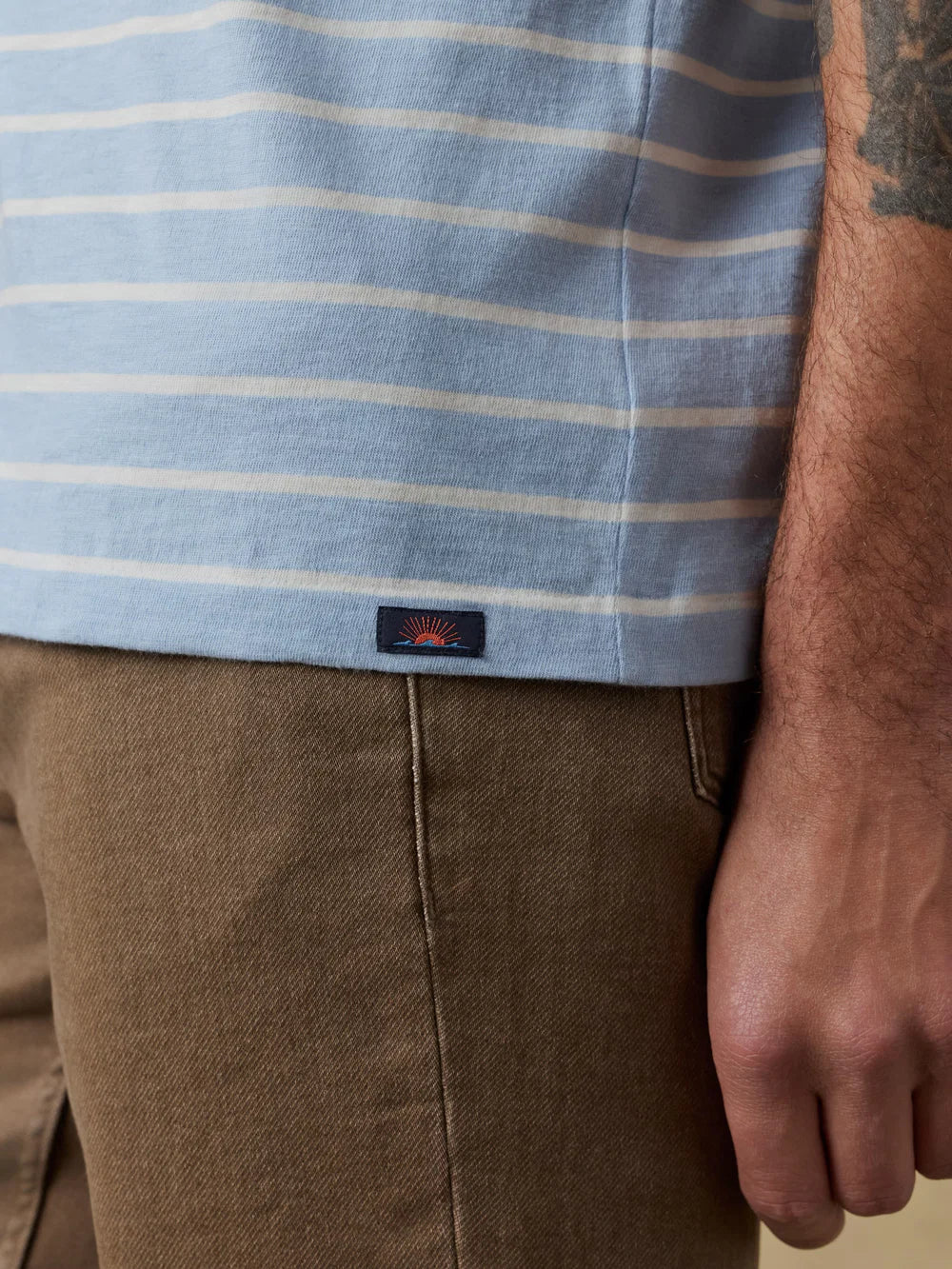Faherty | Sunwashed Regenerative Tee | Blue Stripe