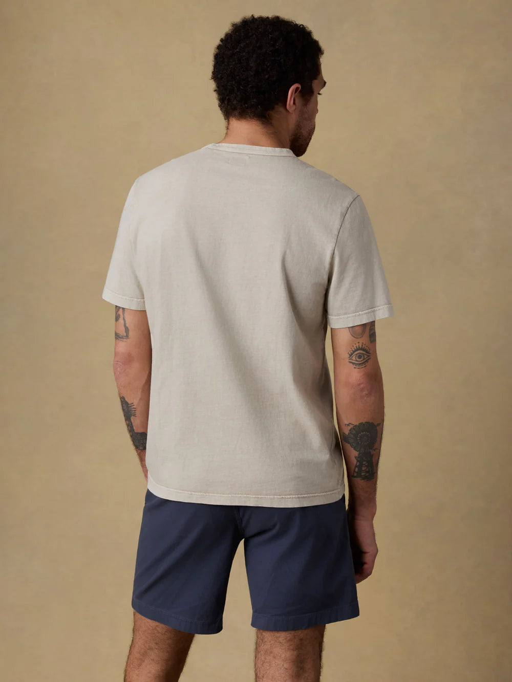 Faherty |  Short-Sleeve Recycled Cotton Tee |  Beige