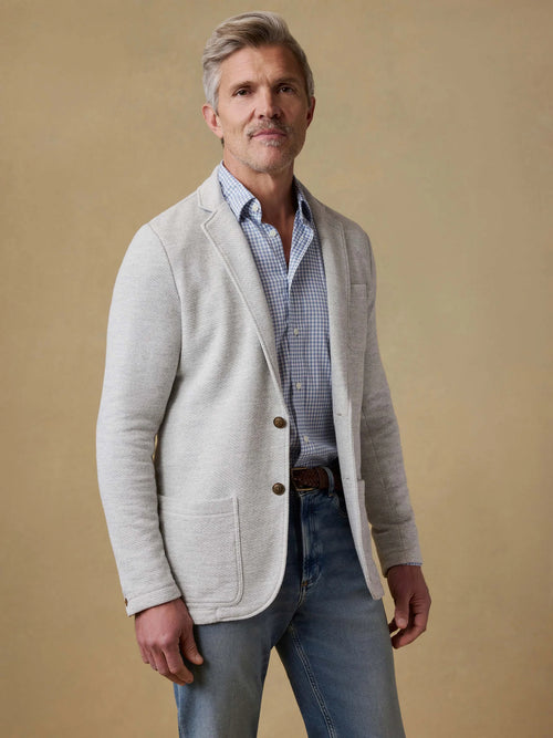 Faherty | Inlet Knit Blazer | Heather Grey