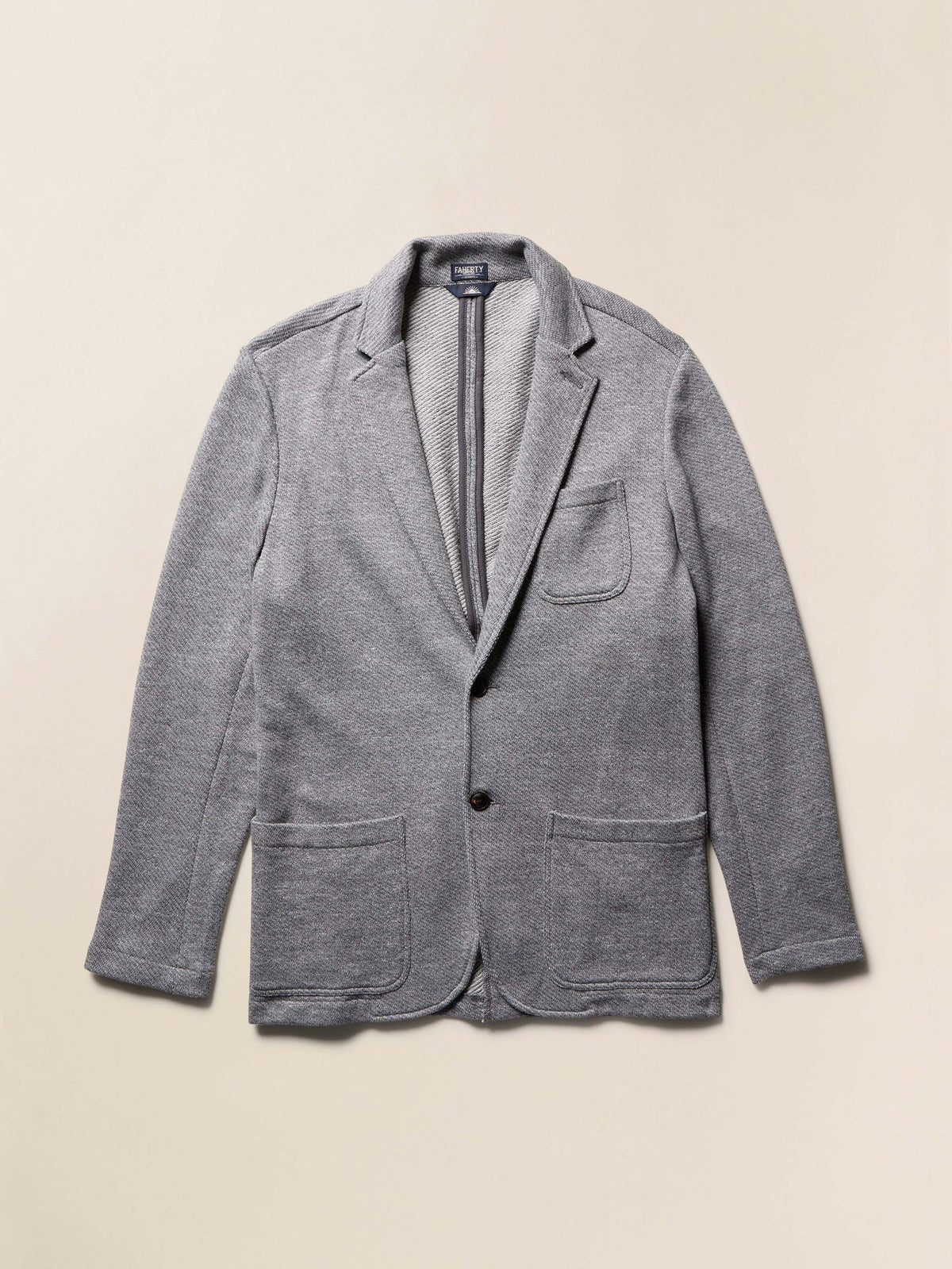 Faherty | Inlet Knit Blazer | Medium Grey Melange