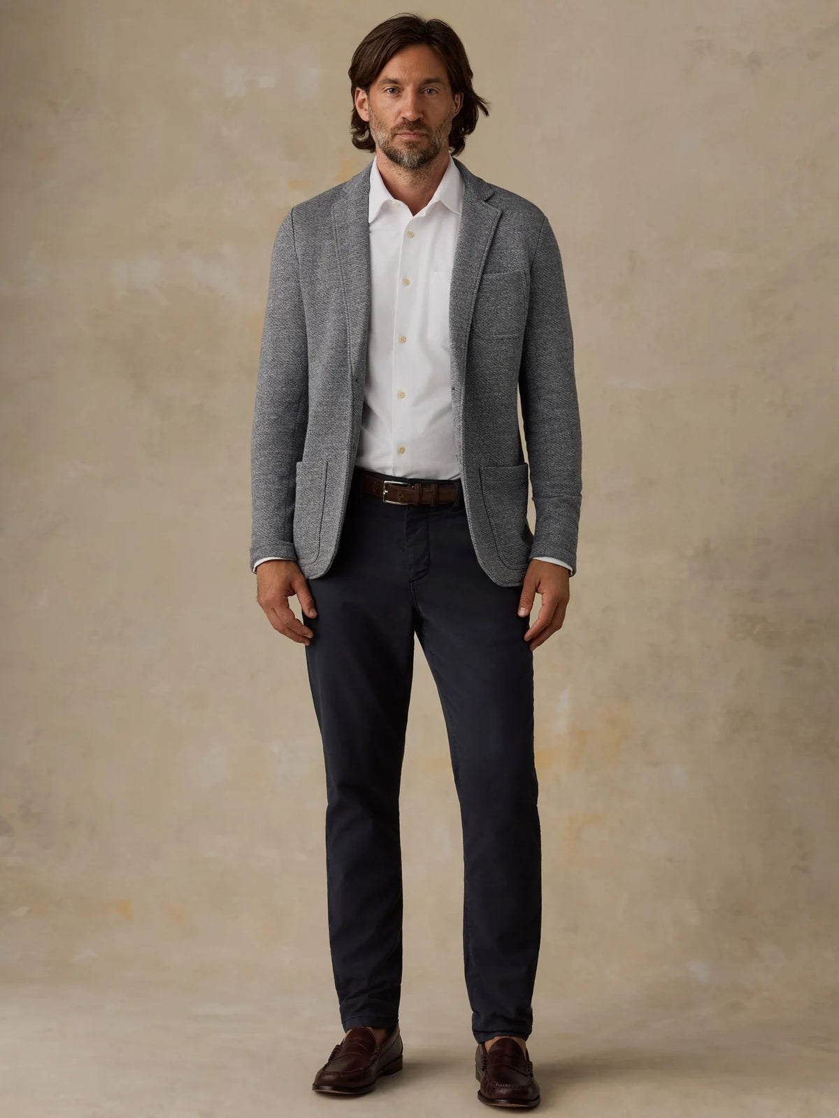 Faherty | Inlet Knit Blazer | Medium Grey Melange