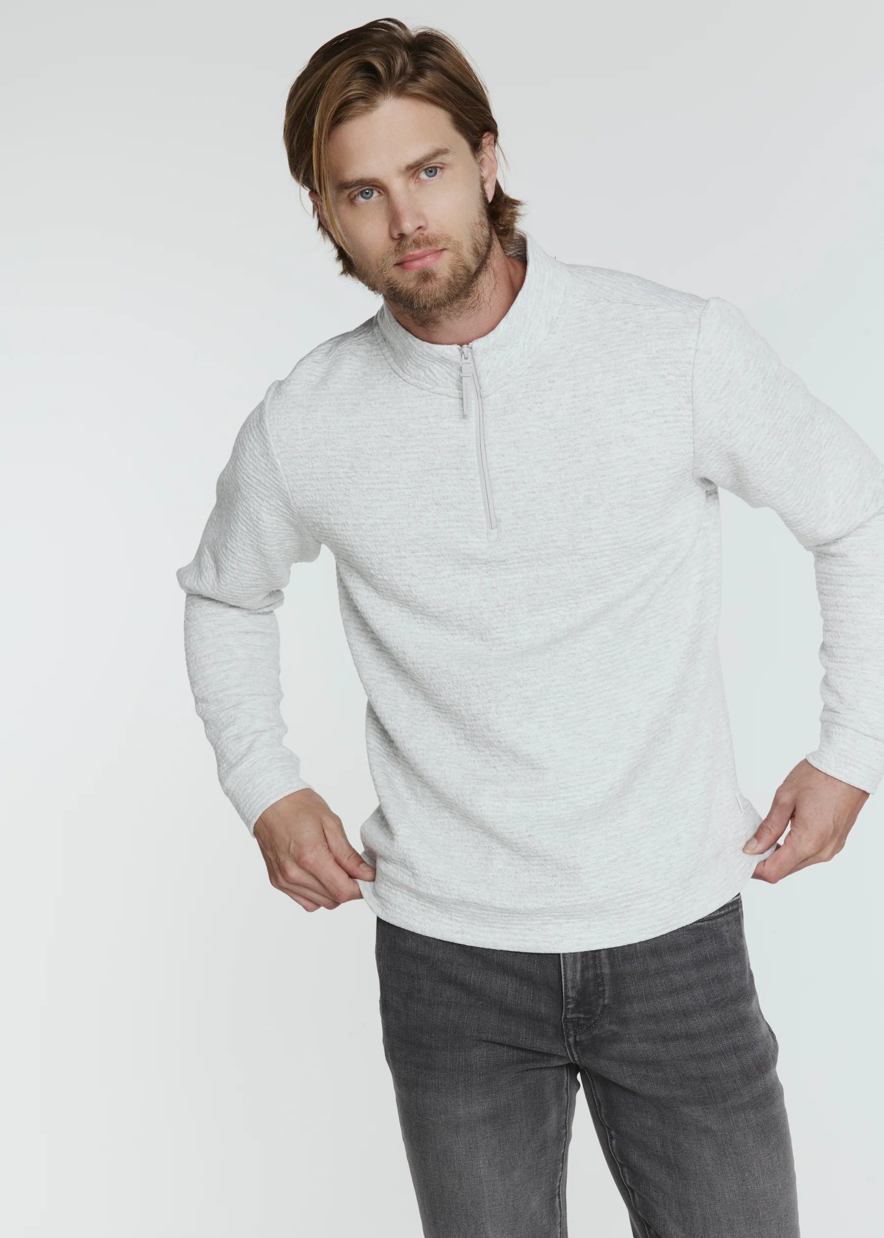 7Diamonds | Elevate Quarter Zip | Light Gray